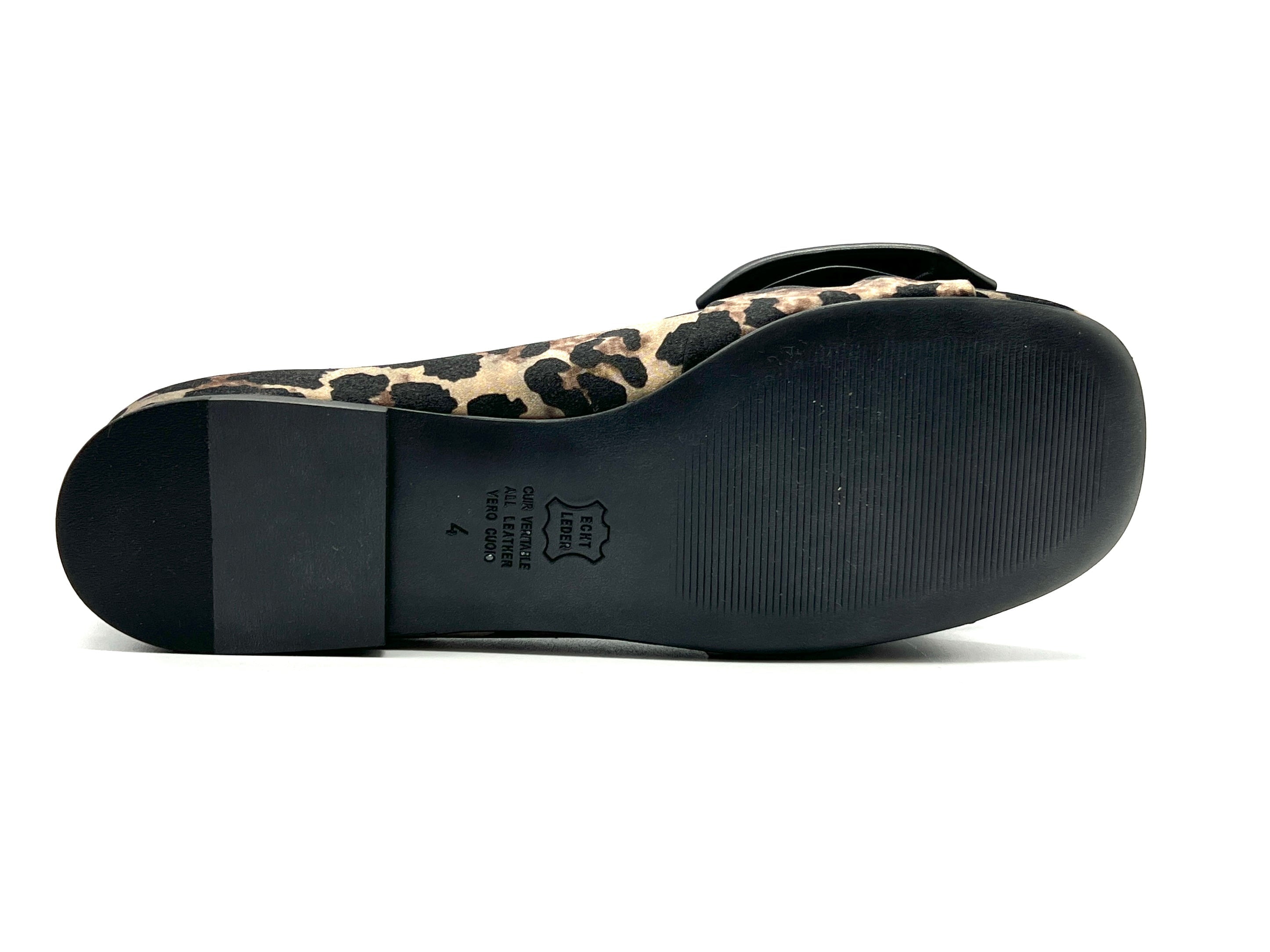 Freche Damen Ballerinas mit Leoprint & schwarzer Lederschleife Damen Ballerinas Kennel & Schmenger