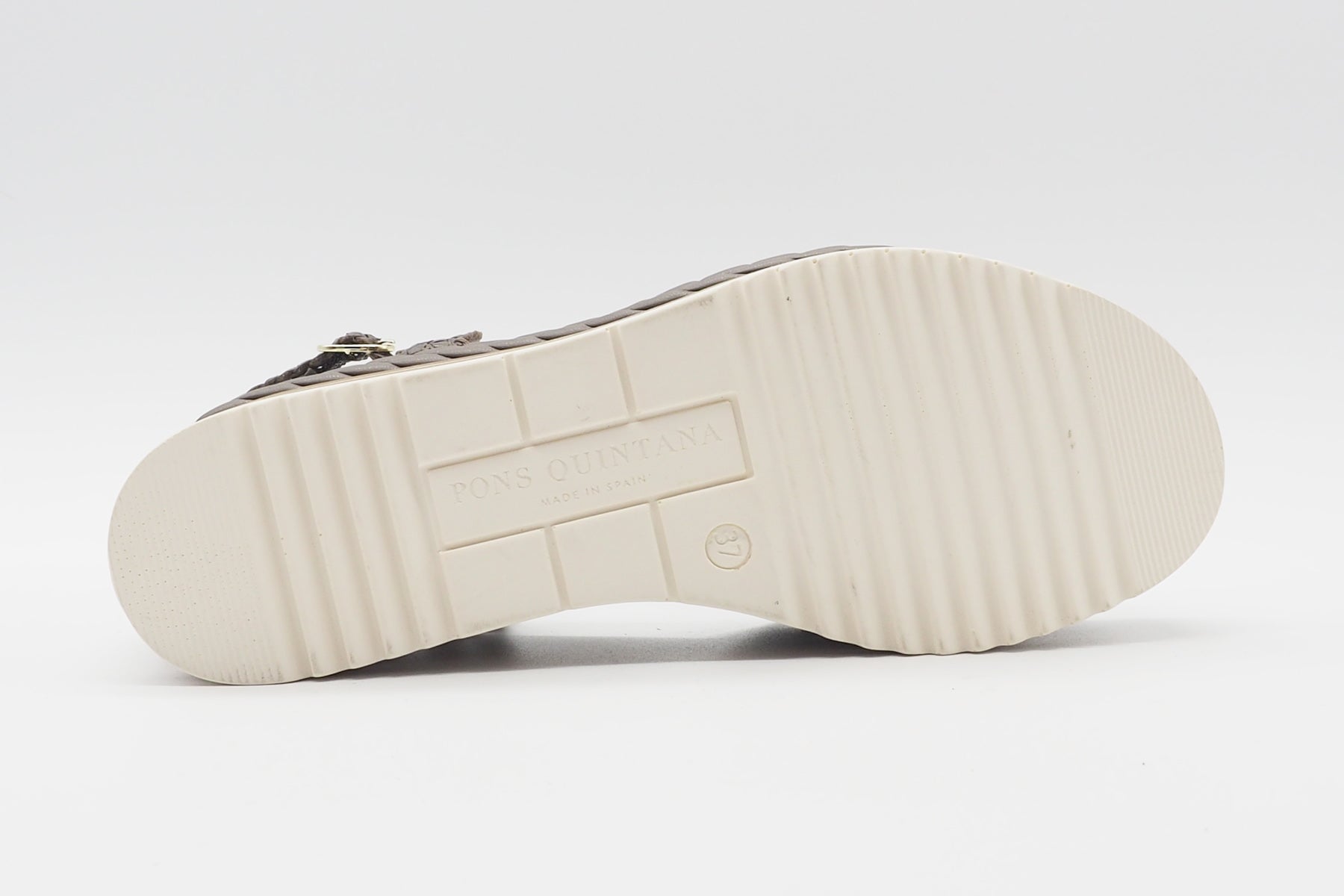 Geflochtene Damen Keilsandale in Grau - 7cm Damen Sandale Pons Quintana