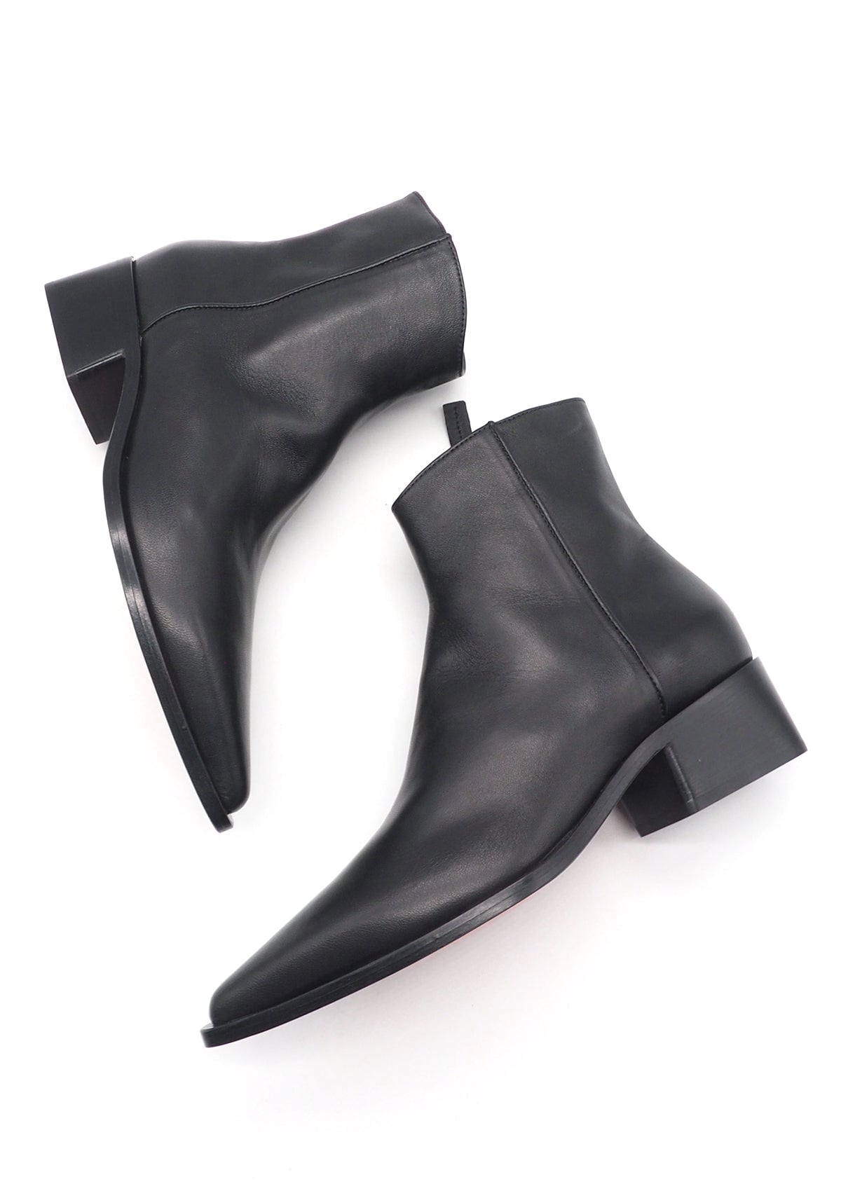Handschuhweiche schlanke Damen Stiefelette in Nappaleder - Schwarz - Absatz 4 cm Damen Stiefeletten Pomme D'or