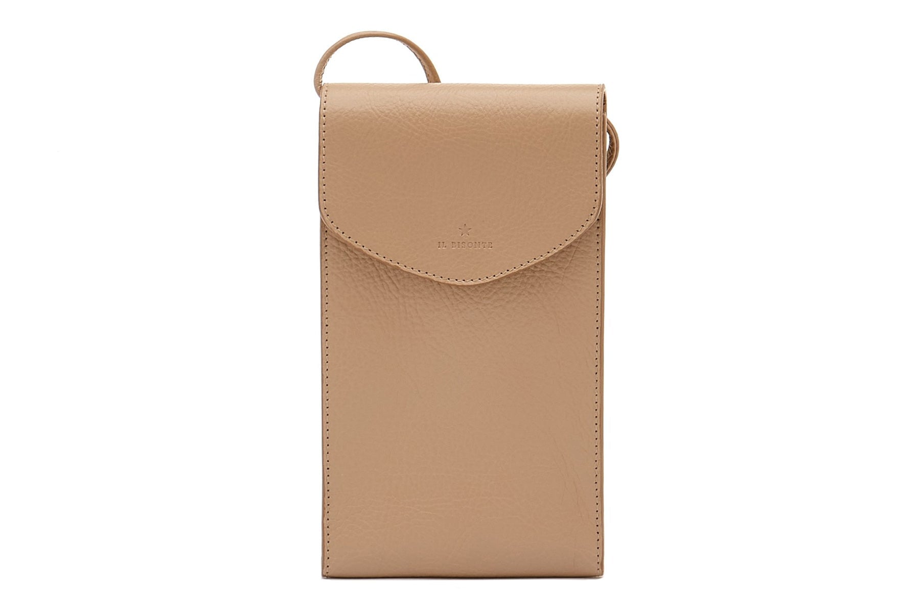 Handytasche aus Leder in Beige Taschen Handytaschen Il Bisonte