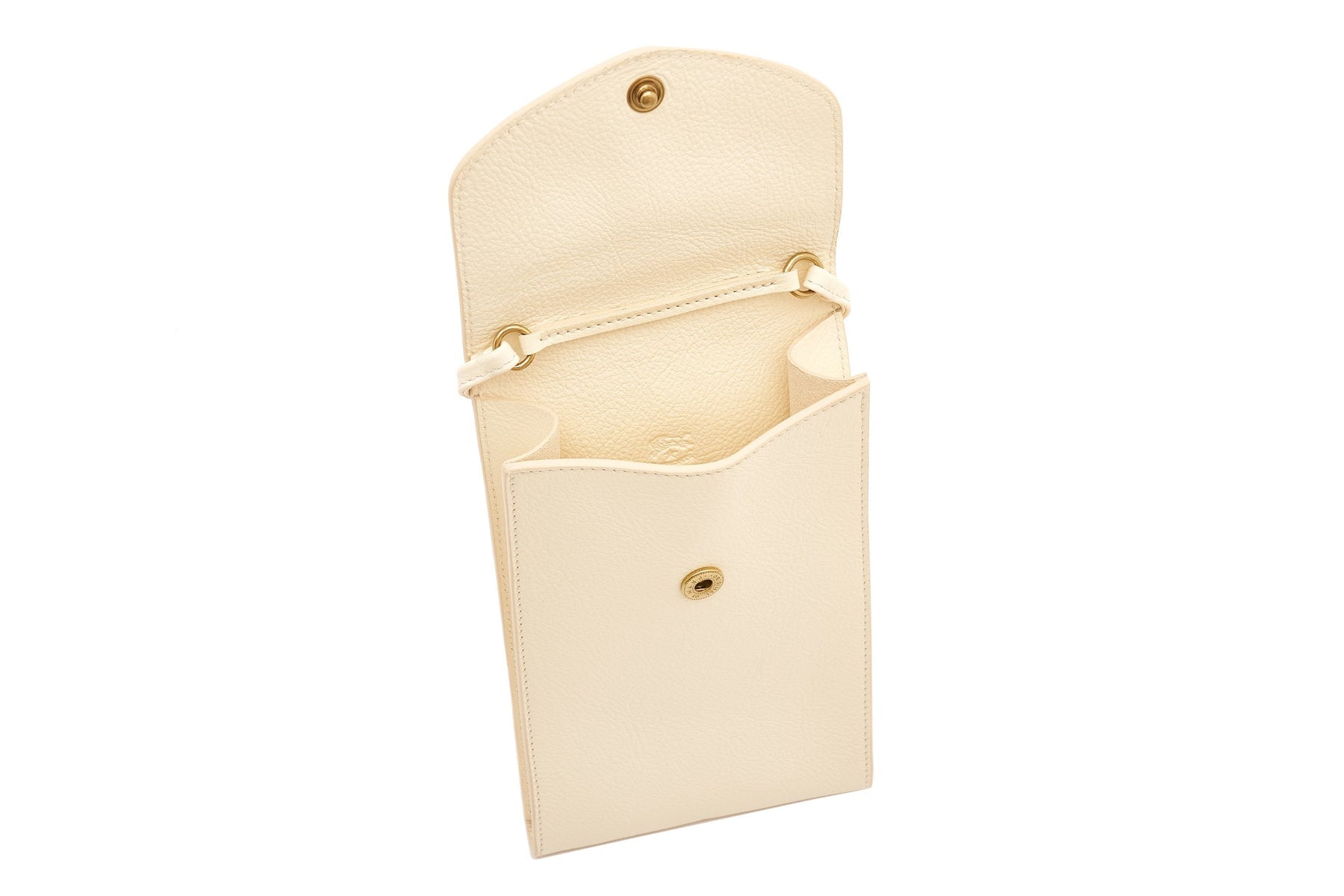 Handytasche aus Leder in Offwhite Taschen Handytaschen Il Bisonte