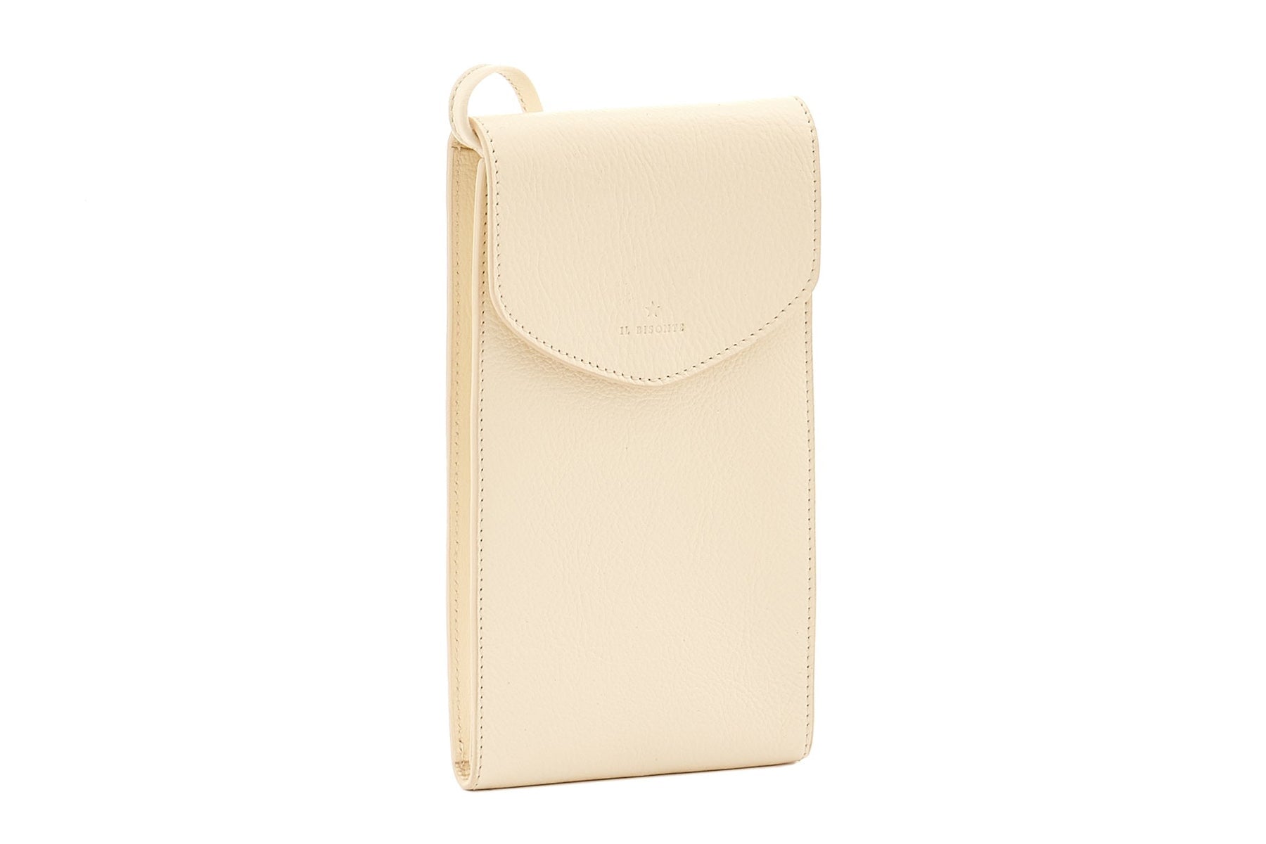 Handytasche aus Leder in Offwhite Taschen Handytaschen Il Bisonte