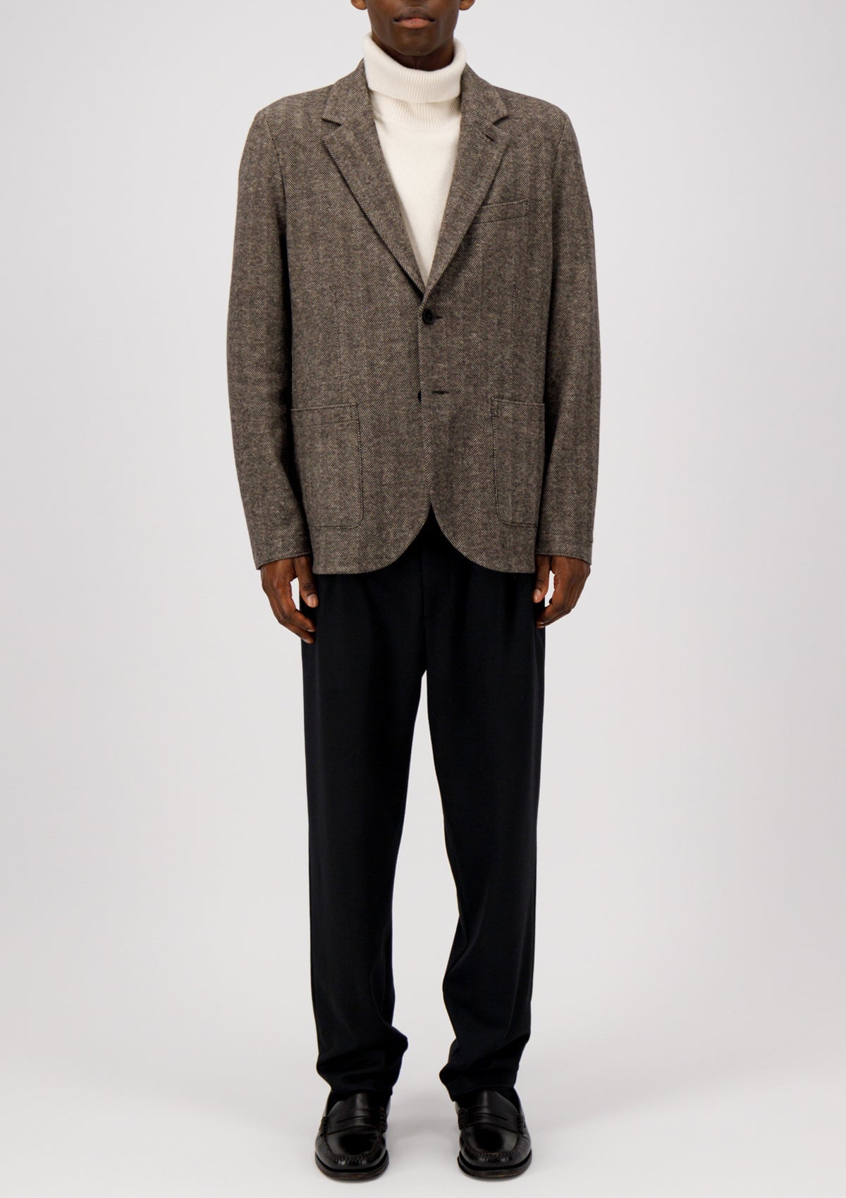 Herren Blazer im Fischgrätenmuster in Beige Herren Blazer Harris Wharf London