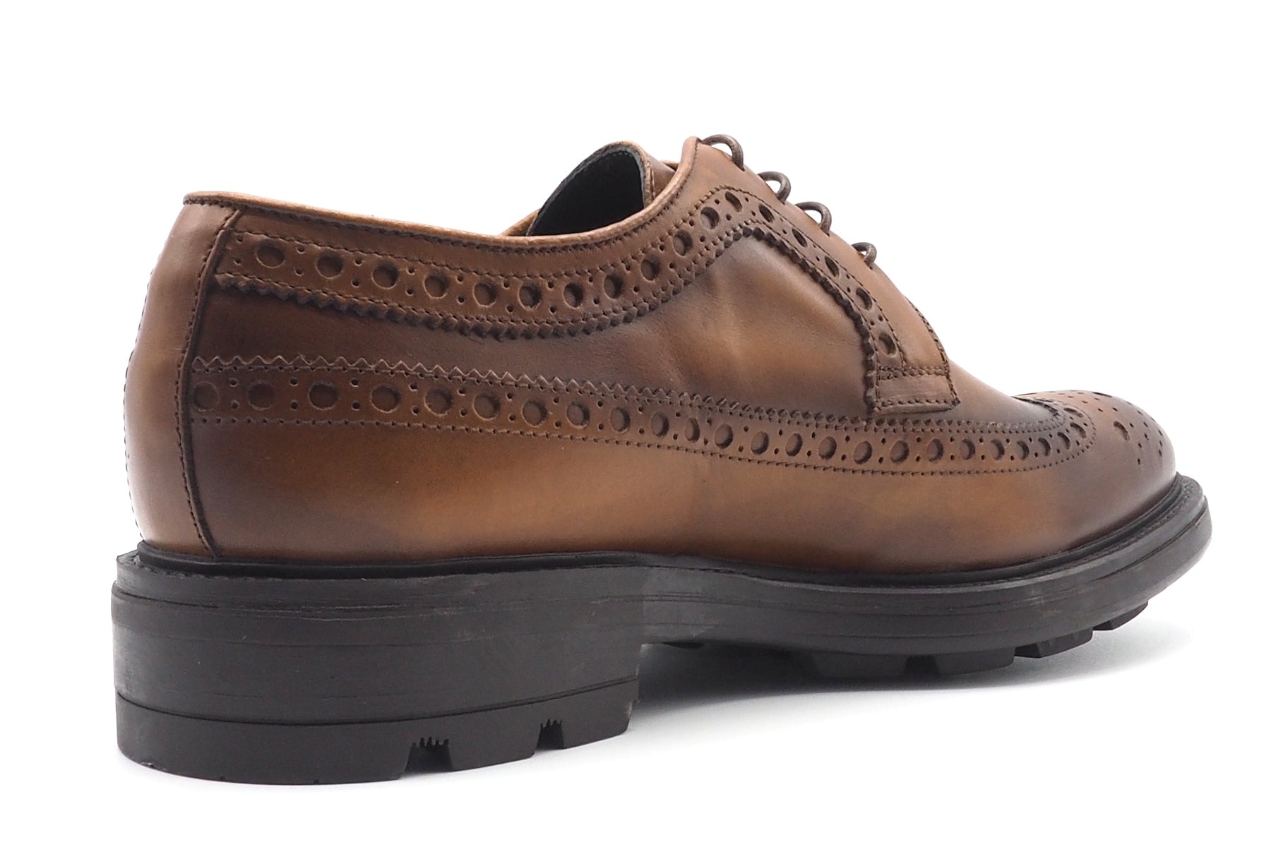 Herren Derbyschnürschuh in Cognac mit Englisch Lochung & Gummisohle Herren Klassik modern Corvari