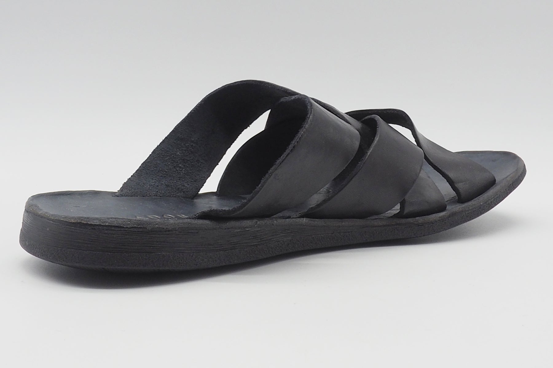 Herren Pantoffel aus Naturleder mit Bandagen in Schwarz - Handgemacht Herren Sommer Schuhe Brador