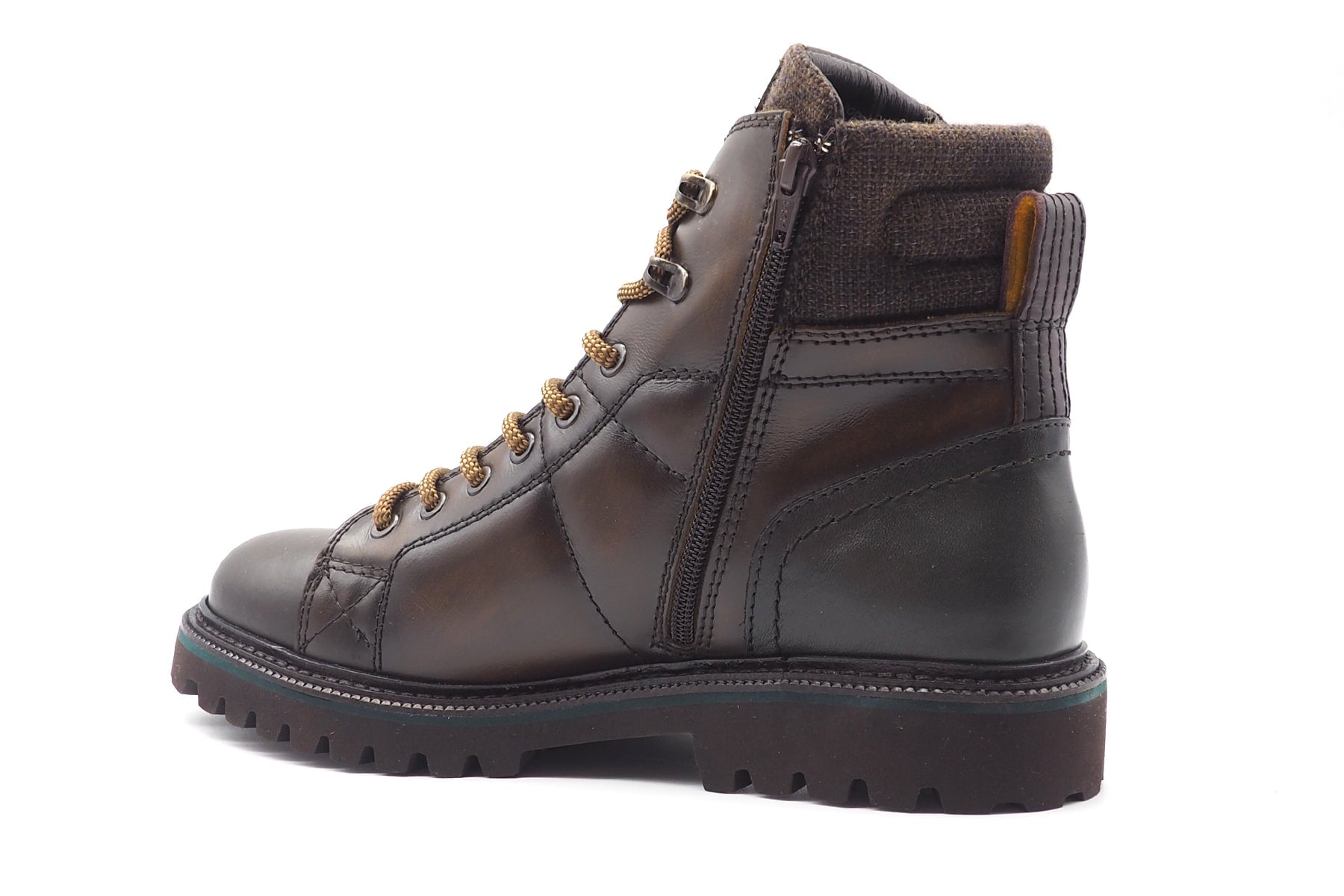 Herren Schnürboots in Leder Braun - Bergschuhstil & Leichtsohle Herren Stiefeletten Ambitious