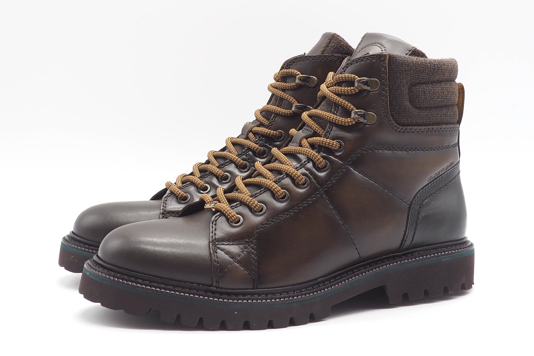 Herren Schnürboots in Leder Braun - Bergschuhstil & Leichtsohle Herren Stiefeletten Ambitious