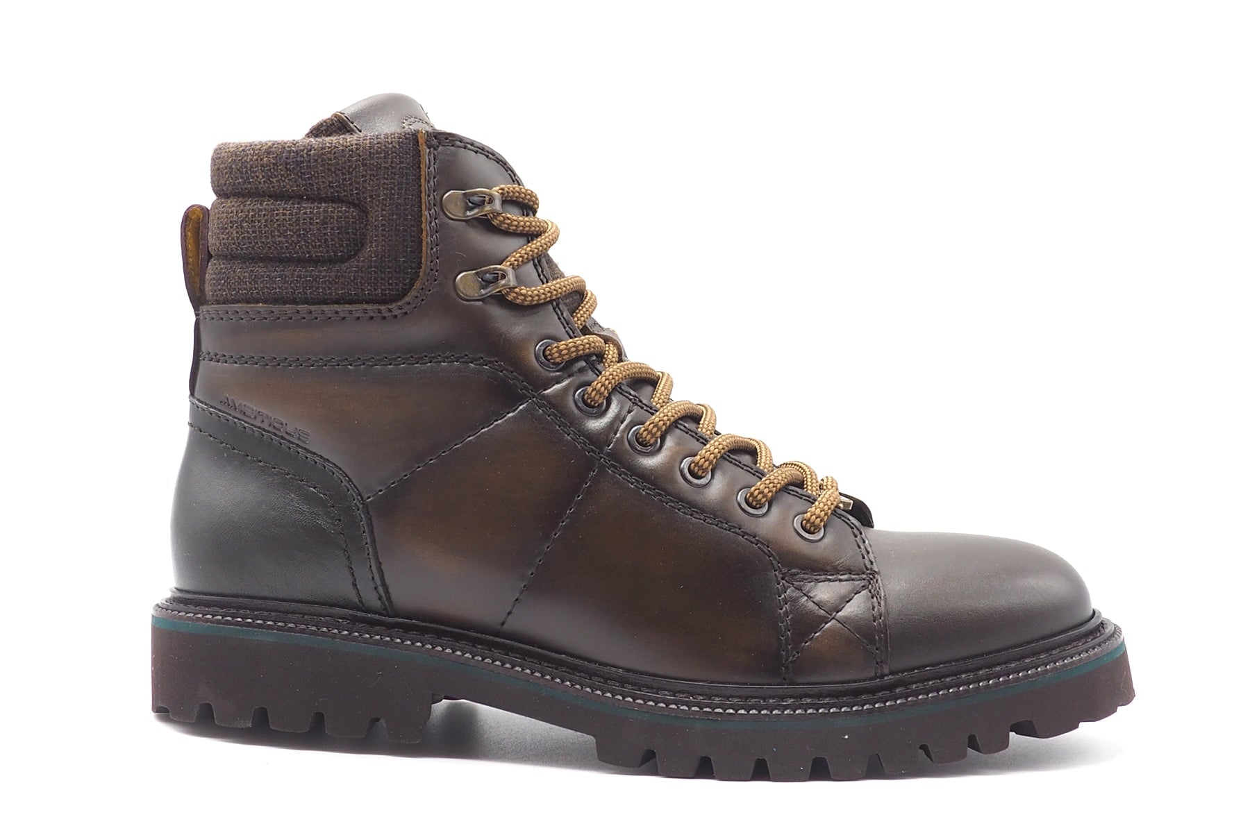 Herren Schnürboots in Leder Braun - Bergschuhstil & Leichtsohle Herren Stiefeletten Ambitious