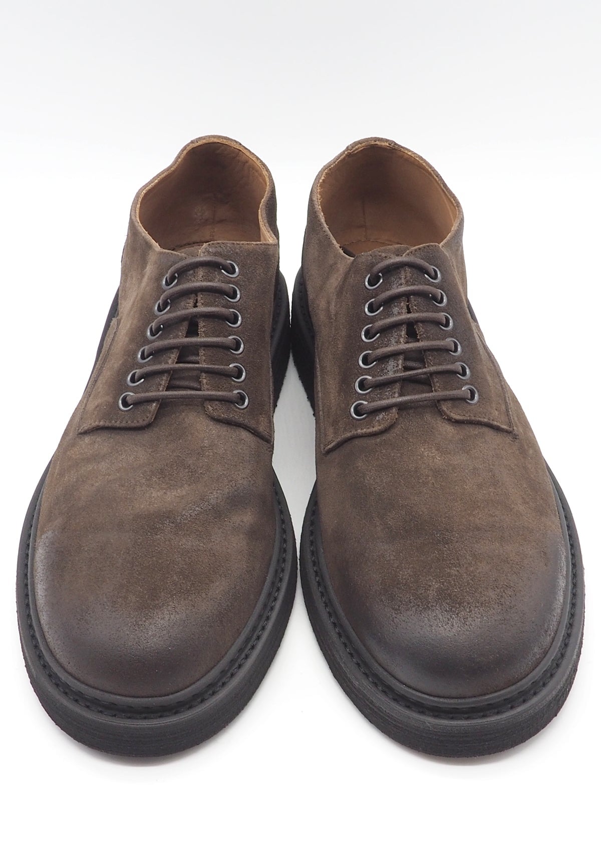 Herren Schnürhalbschuh aus Velours in Braun Herren Loafers & Schnürer Pantanetti