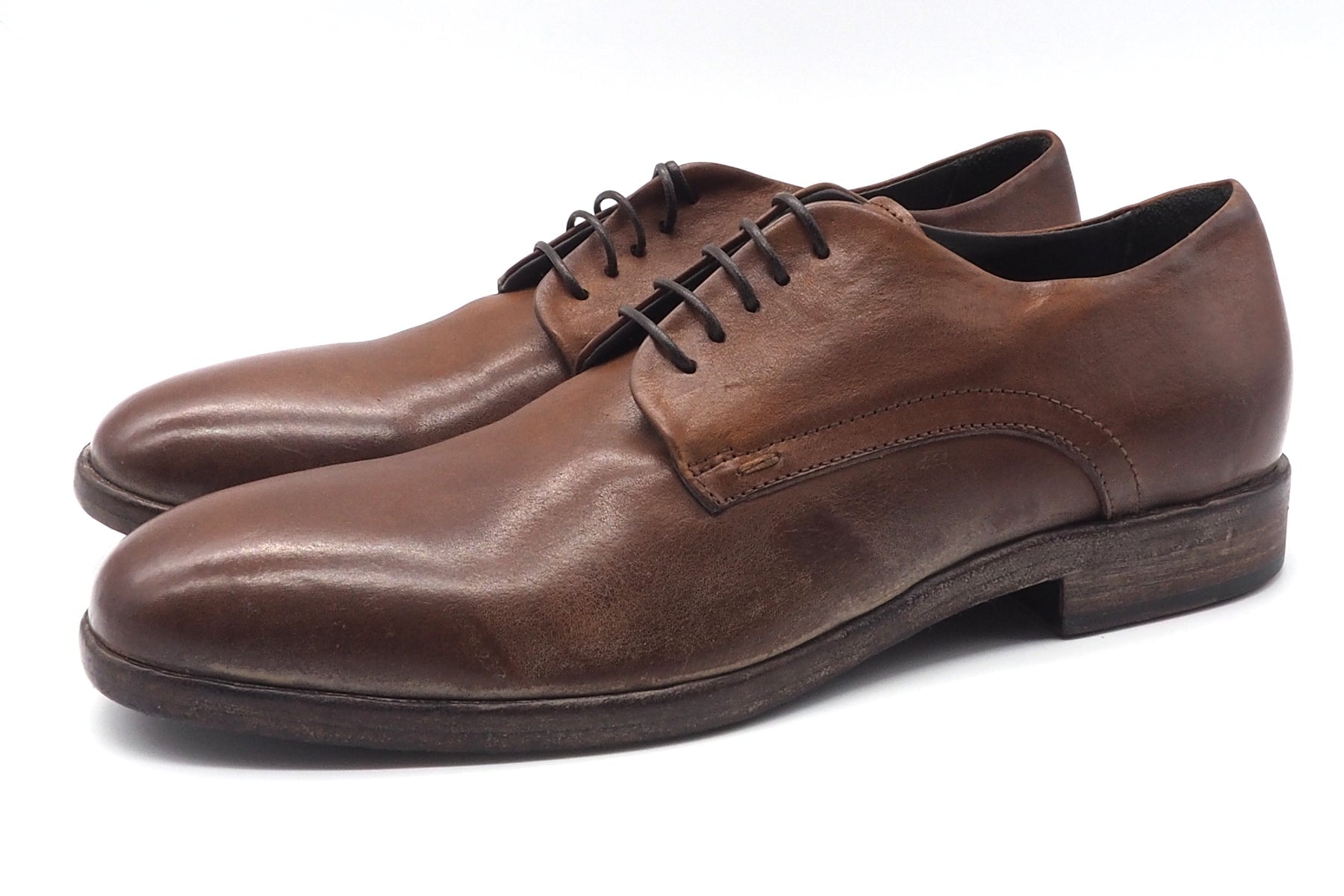 Herren Schnürschuh in Braun im Vintagestil mit Leder-& Gummisohle Herren Klassik modern Moma