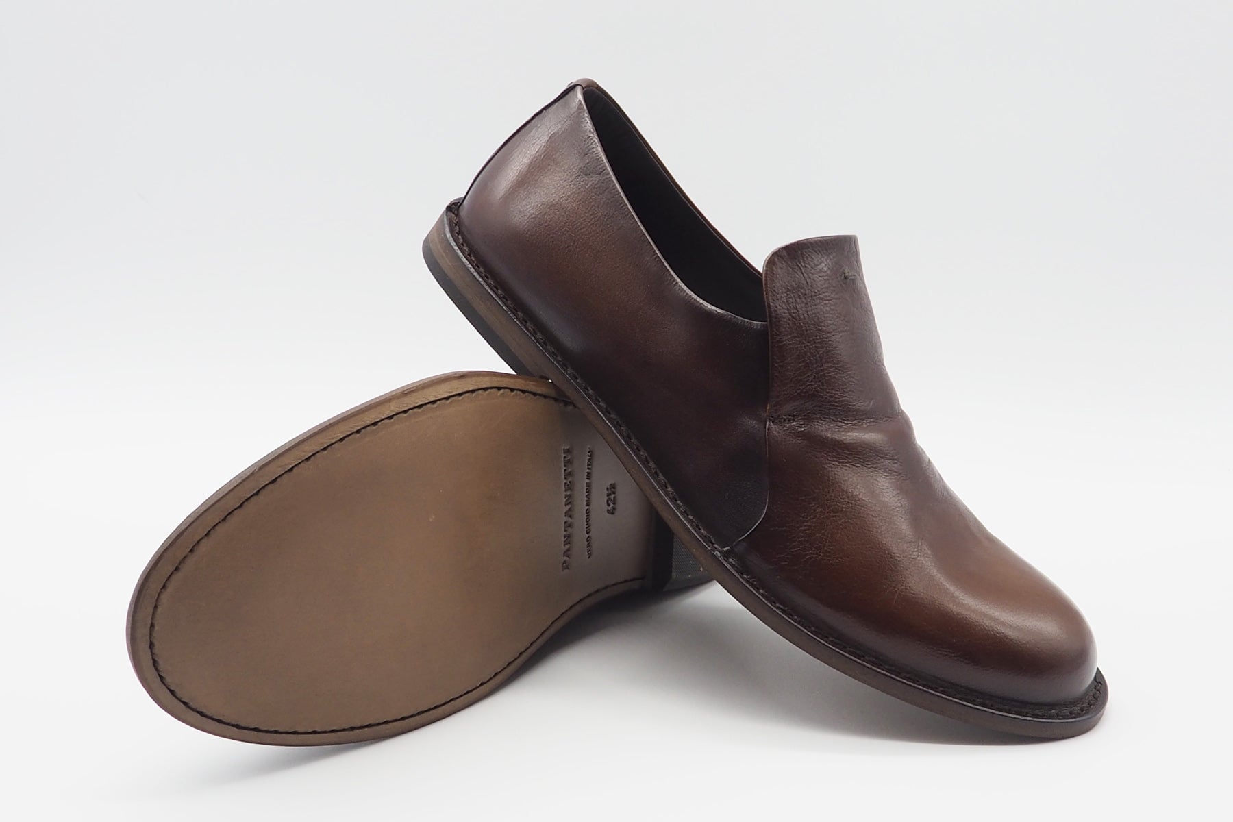 Herren Slipper aus Leder in Braun Herren Slipper & Mokassins Pantanetti