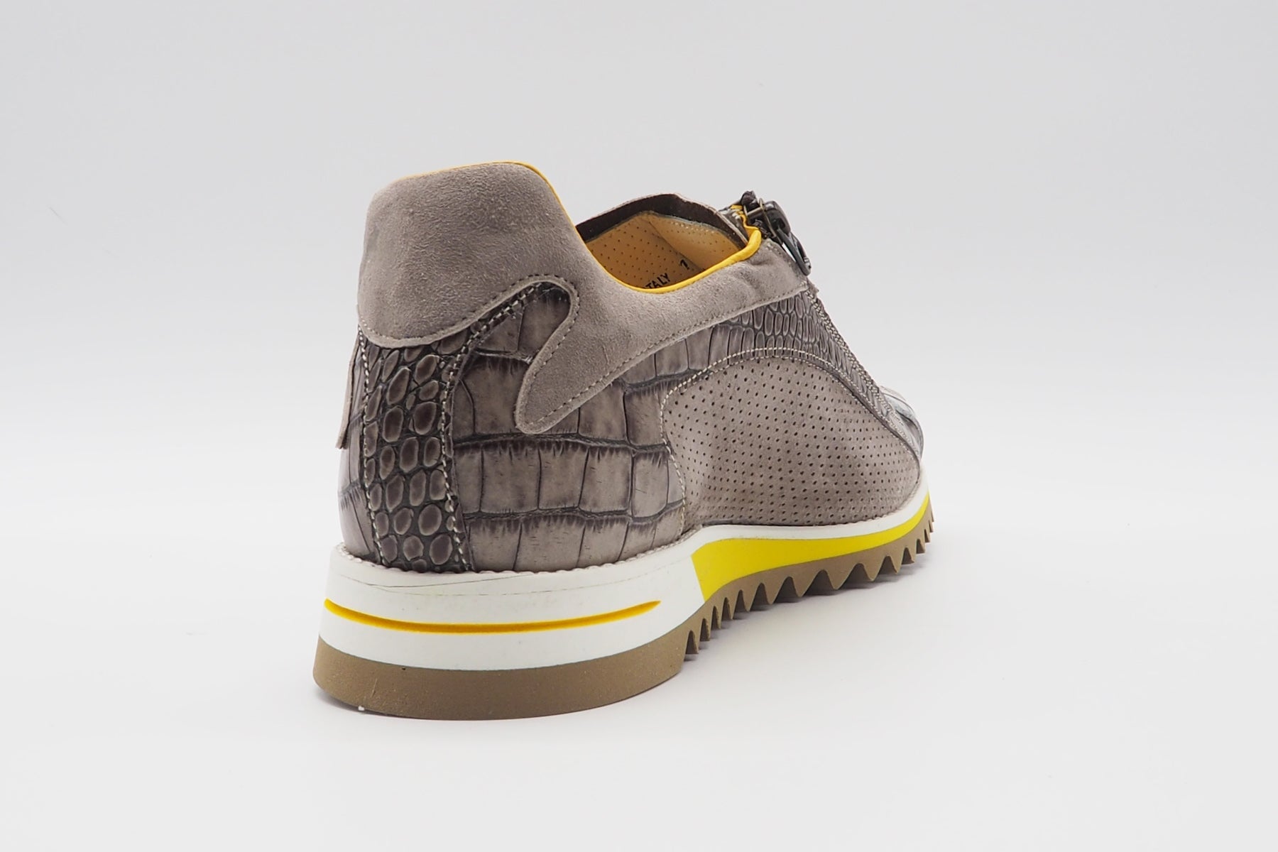 Herren Sneaker aus bedrucktem Leder in Grau Herren Sneaker Lorenzi