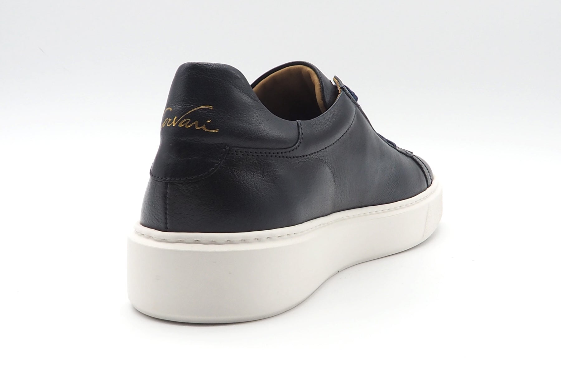 Herren Sneaker aus Glattleder in Dunkelblau auf weißer Sohle Herren Sneaker Corvari