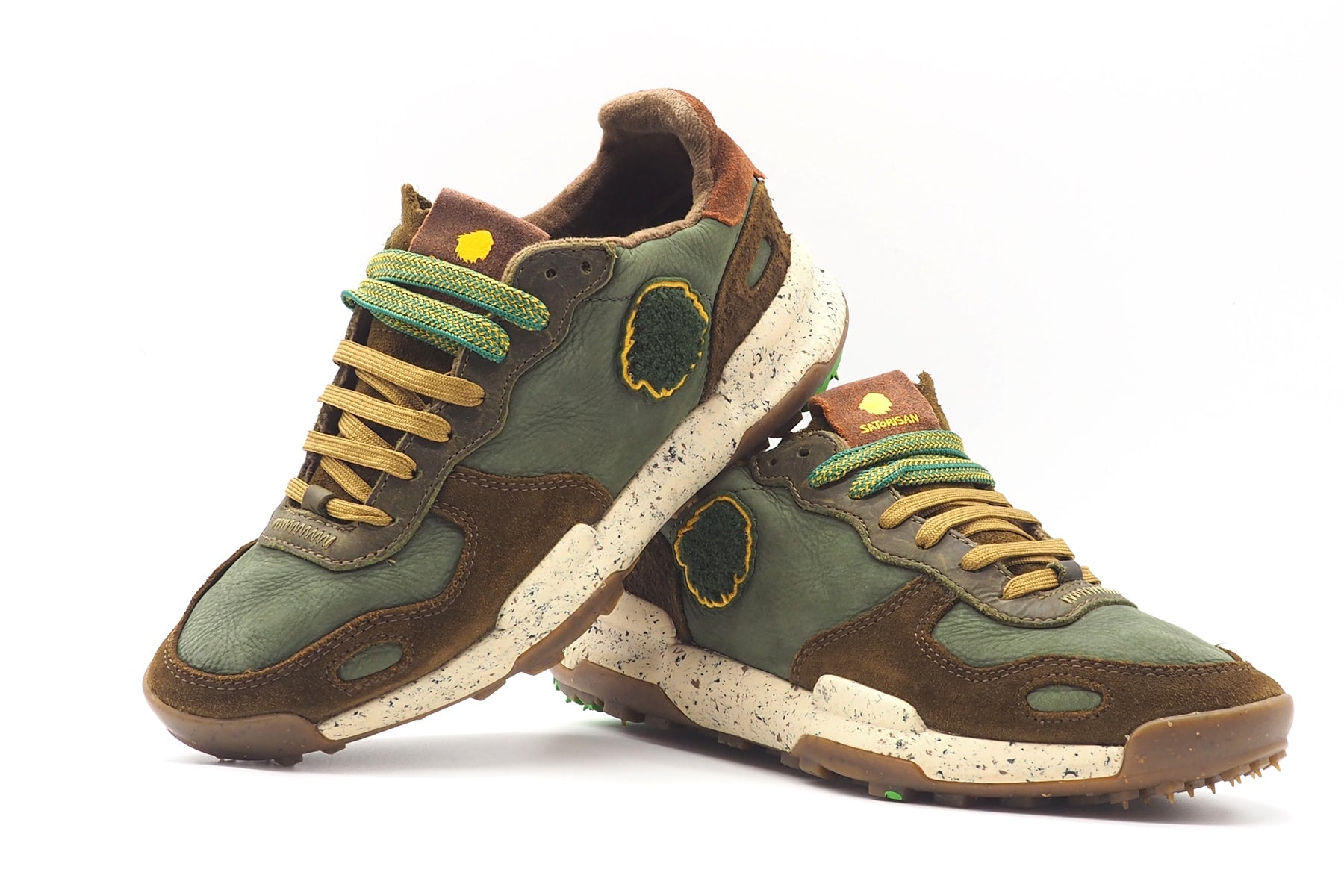 Herren Sneaker aus Leder in Grün & Braun - Chacrona Herren Sneaker Satorisan