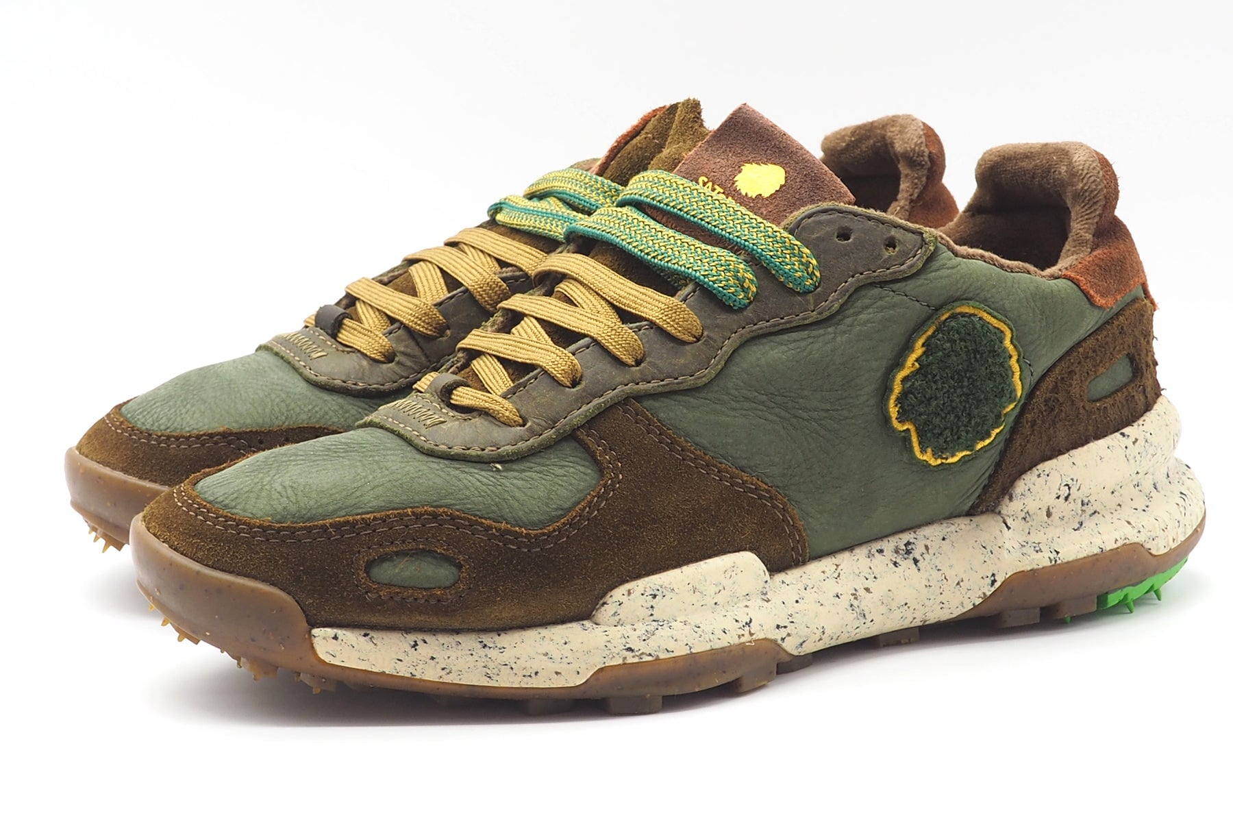 Herren Sneaker aus Leder in Grün & Braun - Chacrona Herren Sneaker Satorisan