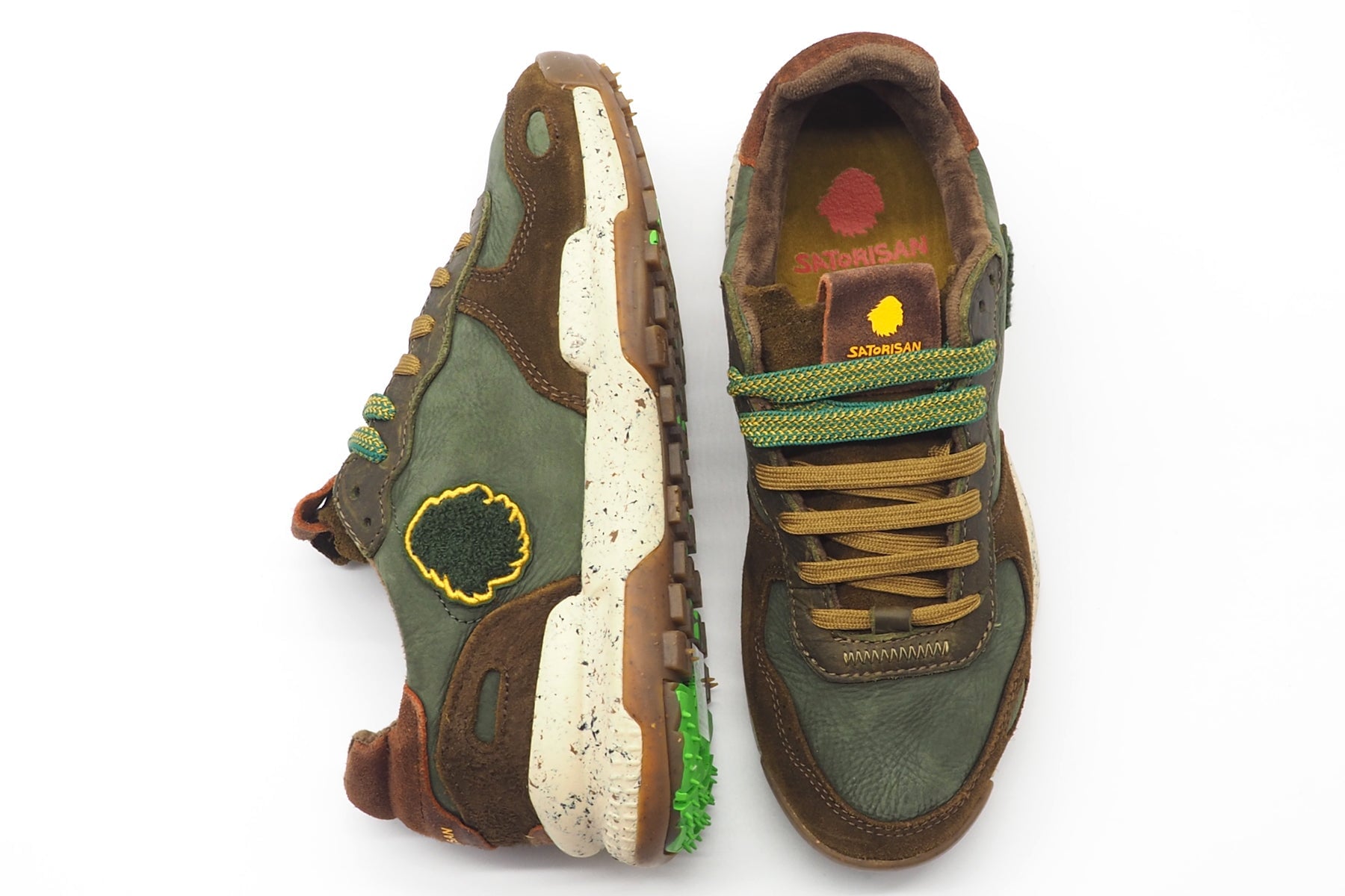 Herren Sneaker aus Leder in Grün & Braun - Chacrona Herren Sneaker Satorisan