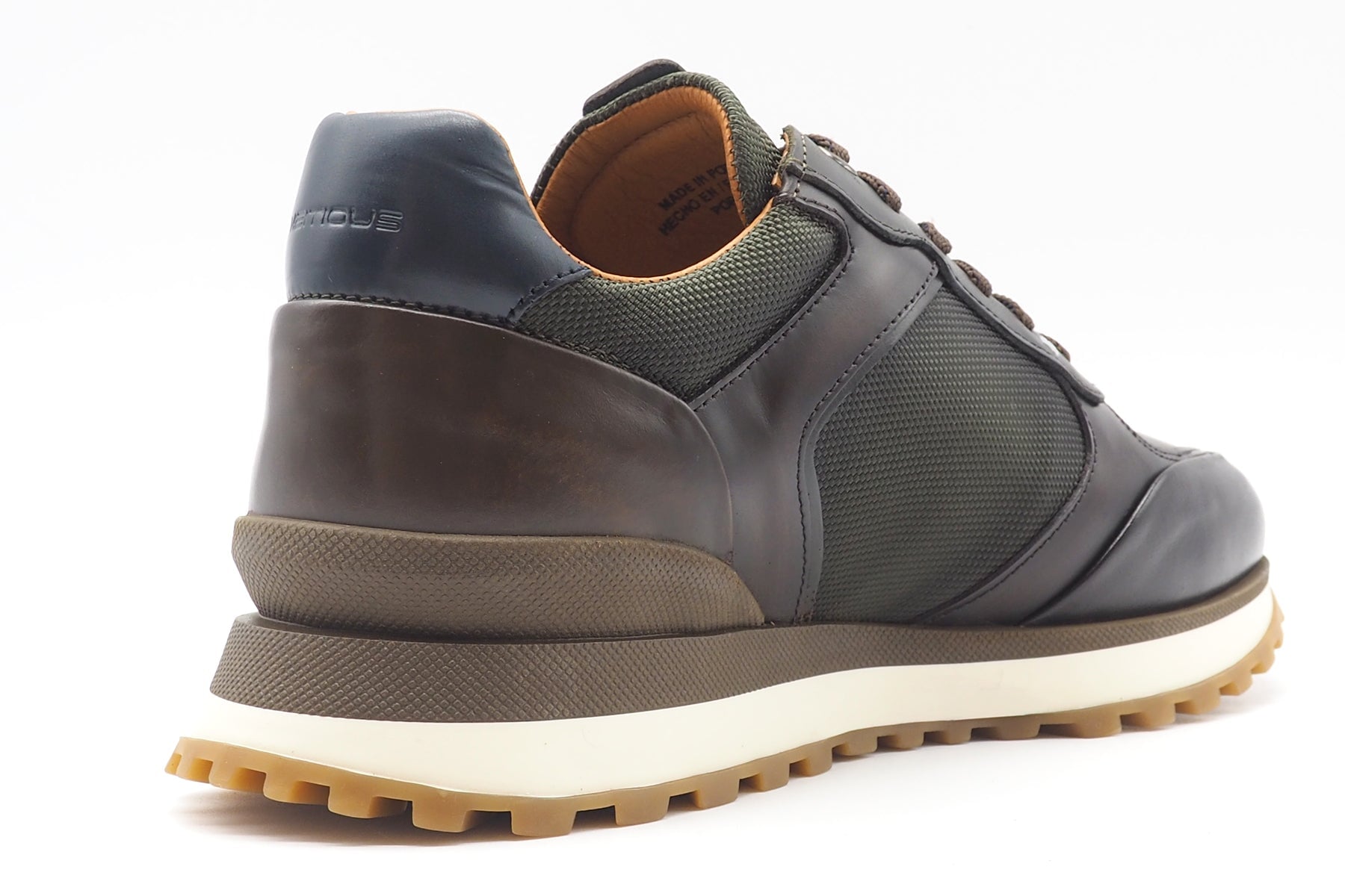 Herren Sneaker aus Leder & Mesh in Braun & Oliv im Runningstyle Herren Sneaker Ambitious