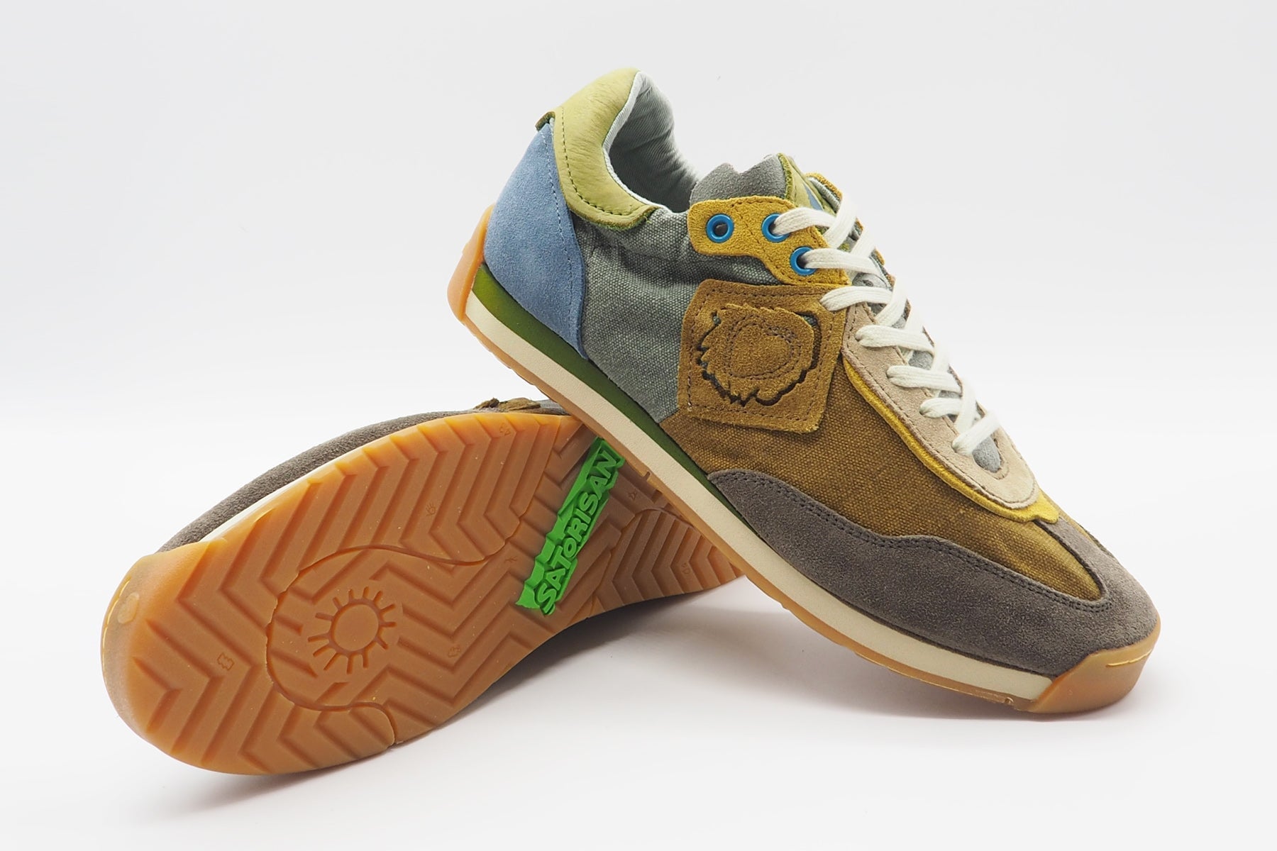 Herren Sneaker aus Leinen & Veloursleder in Olive Herren Sneaker Satorisan