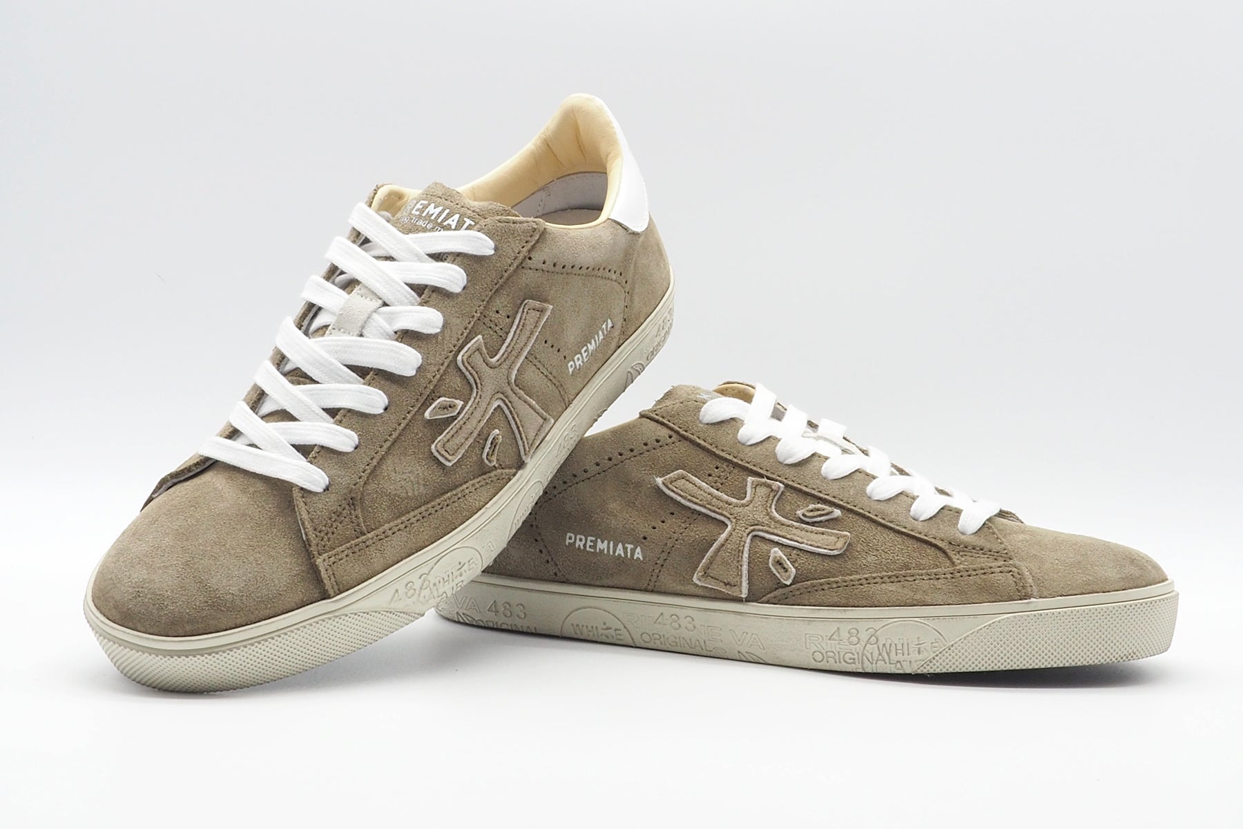 Herren Sneaker aus Veloursleder Beige im Vitagelook - Steven Herren Sneaker Premiata