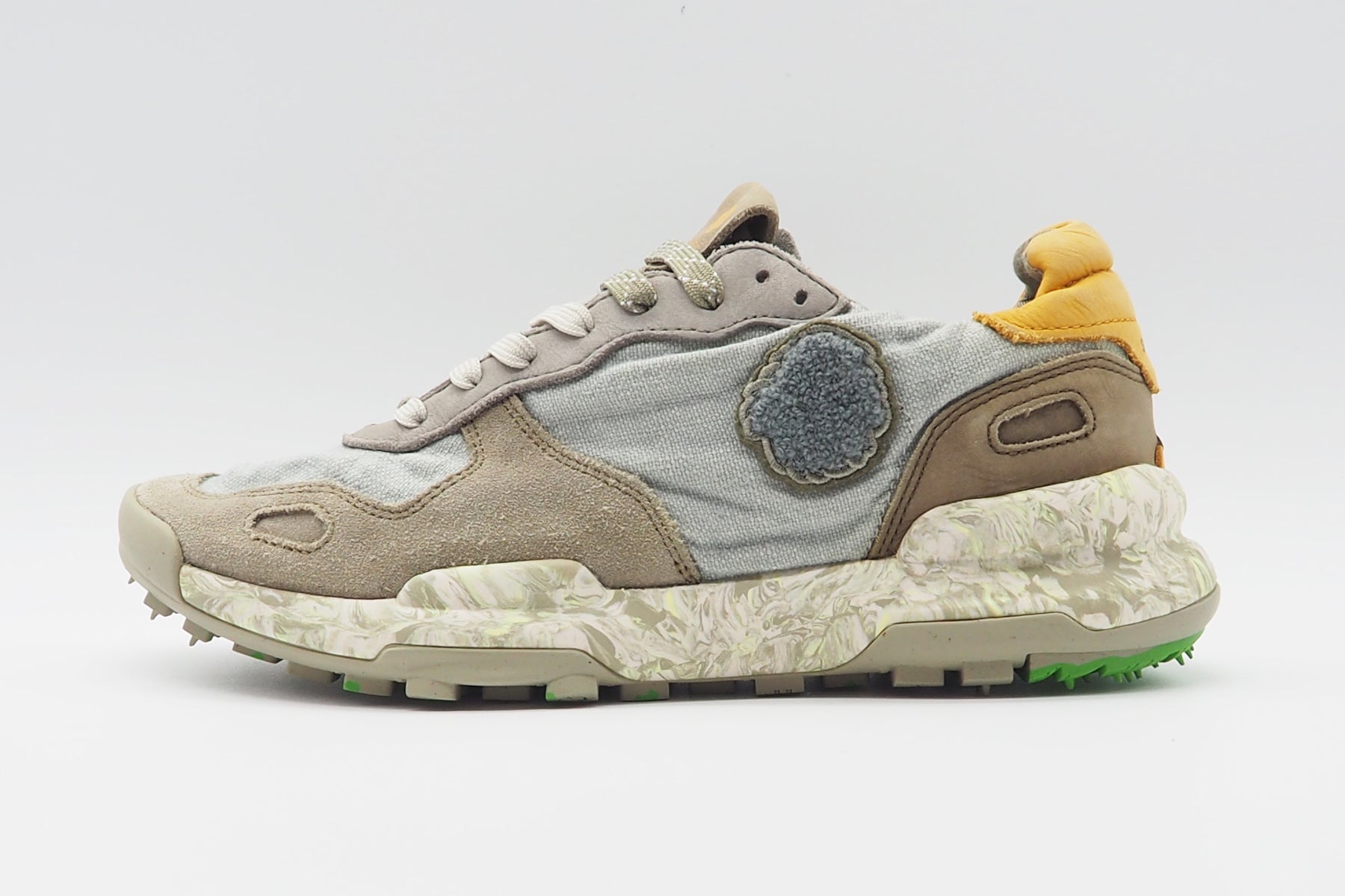 Herren Sneaker aus Veloursleder & Leinen in Grau Herren Sneaker Satorisan