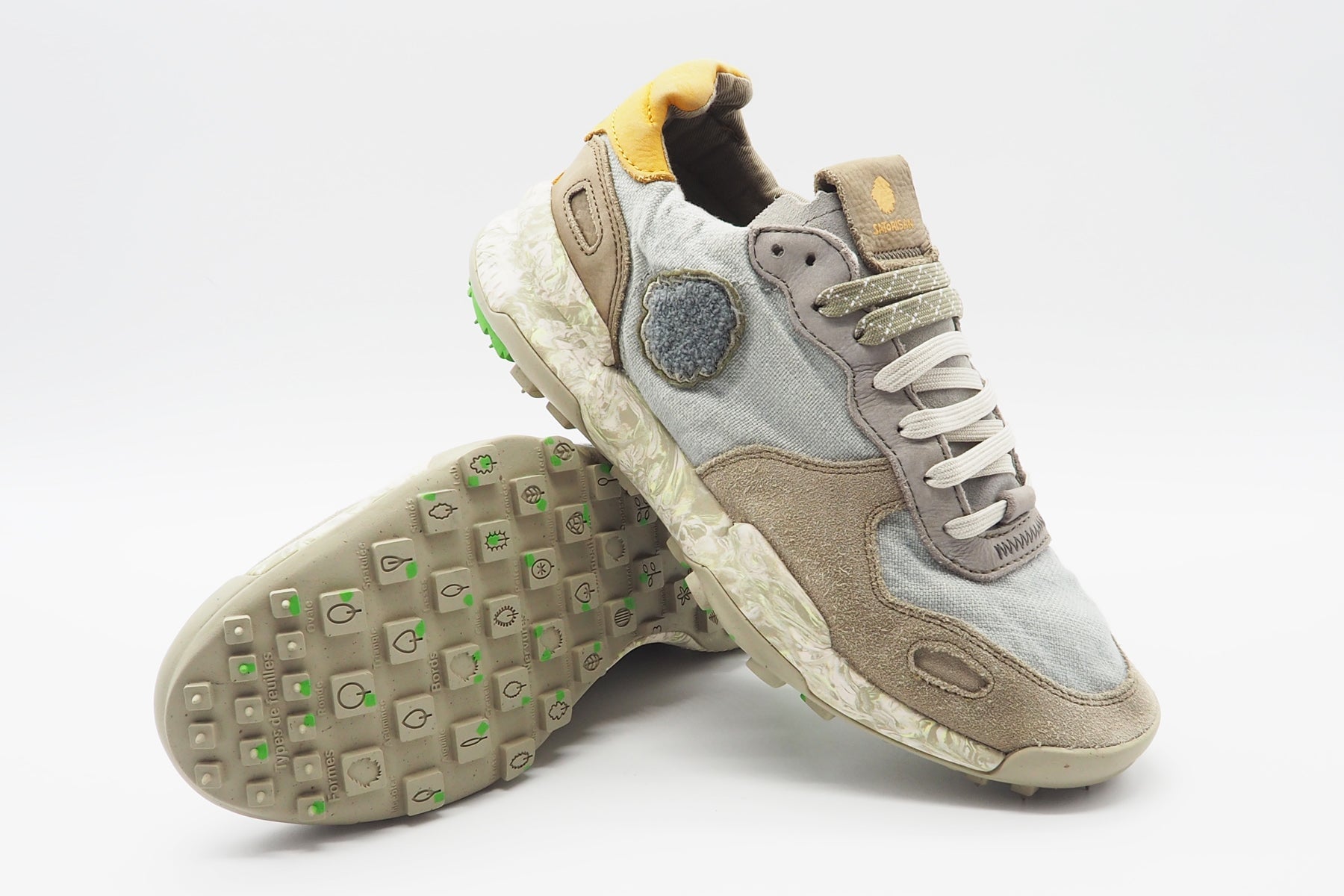 Herren Sneaker aus Veloursleder & Leinen in Grau Herren Sneaker Satorisan