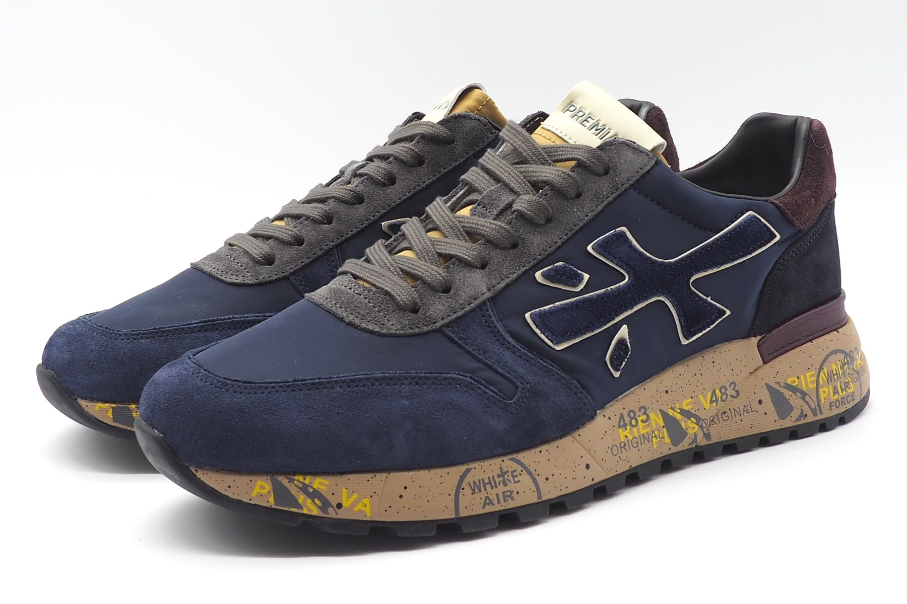 Herren Sneaker aus Veloursleder & Mesh in Blau & Farbkombi - MICK Herren Sneaker Premiata