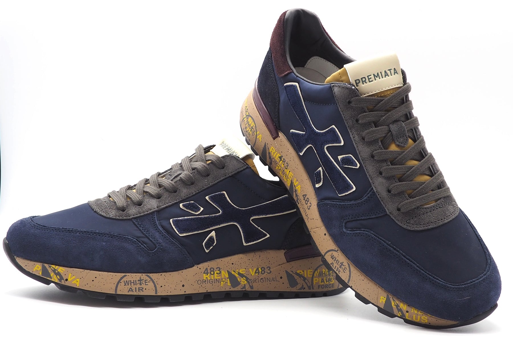 Herren Sneaker aus Veloursleder & Mesh in Blau & Farbkombi - MICK Herren Sneaker Premiata