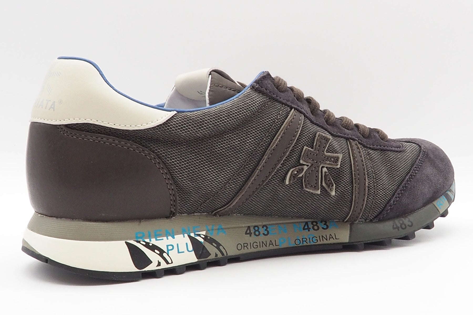 Herren Sneaker aus Veloursleder & Mesh in Grau/Braun - Lucy Herren Sneaker Premiata