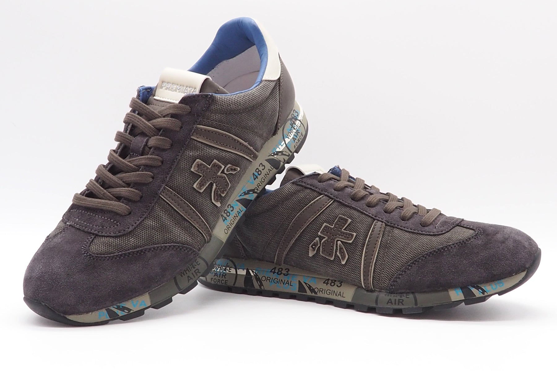 Herren Sneaker aus Veloursleder & Mesh in Grau/Braun - Lucy Herren Sneaker Premiata