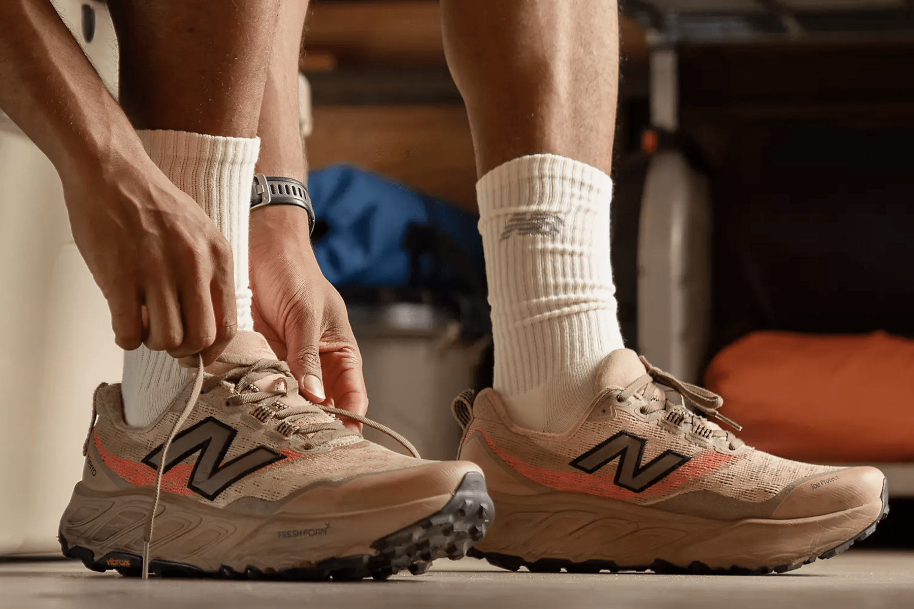Herren Sneaker Fresh Foam X Hierro v9 "Trail Running" in Sand auf Vibram Sohle Herren Sneaker New Balance