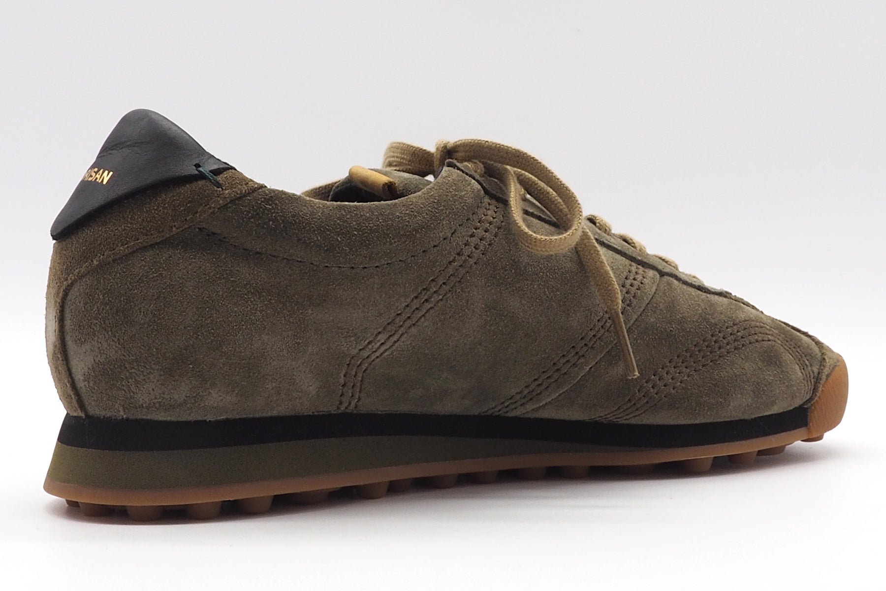 Herren Sneaker im Retro-Style aus Velours in Oliv - Stardust Herren Sneaker Satorisan