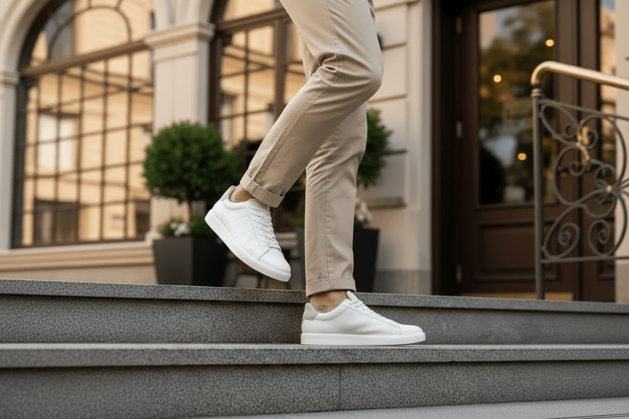 Herren Sneaker in Leder Weiß mit weicher Gummisohle - Street Lite Herren Sneaker Ecco