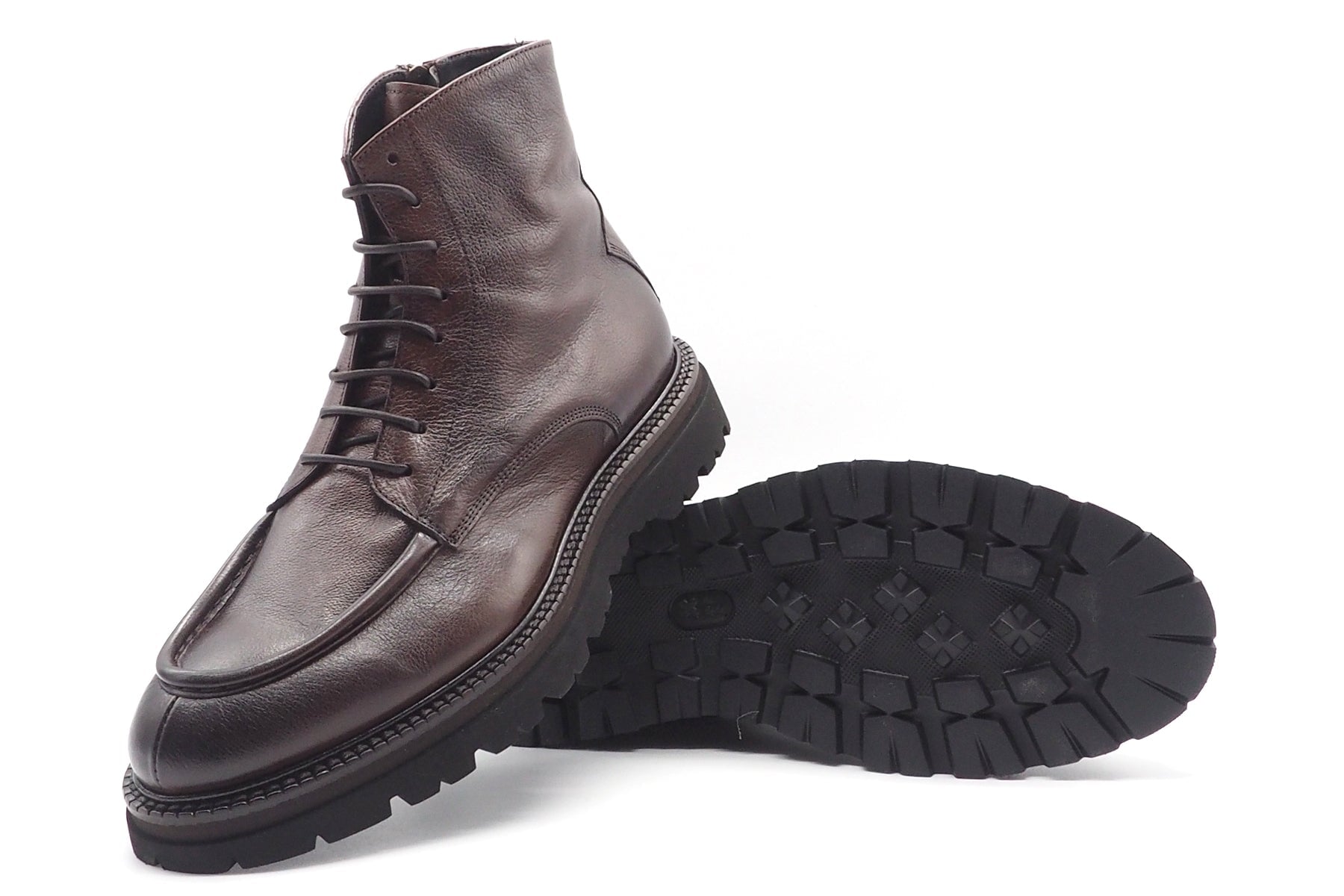Herren Stiefeletten mit Moccassinnaht aus Leder in Braun & Reissverschluss Herren Stiefeletten Corvari
