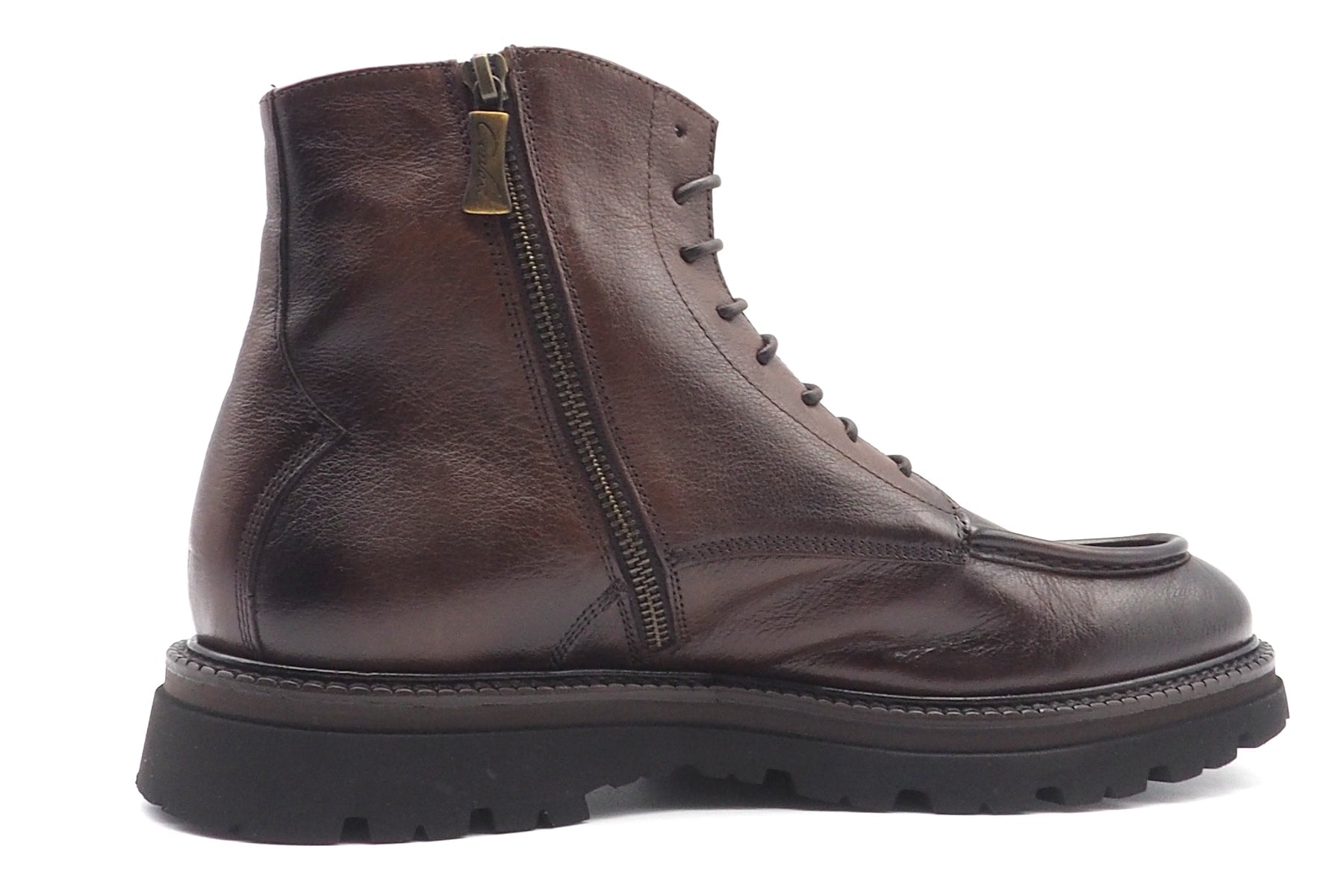 Herren Stiefeletten mit Moccassinnaht aus Leder in Braun & Reissverschluss Herren Stiefeletten Corvari