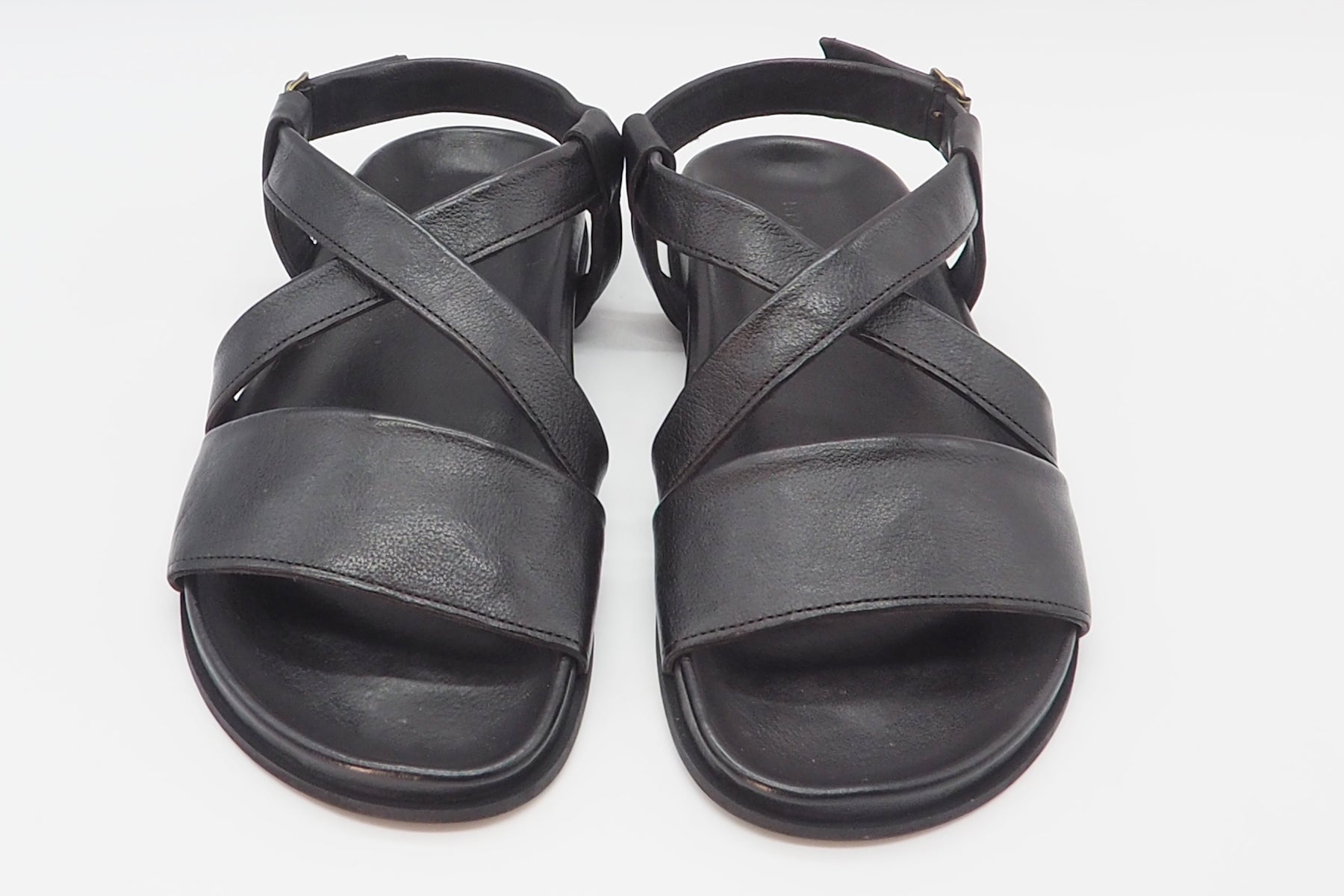 Herrensandale mit Tieffussbett aus Leder in Schwarz - Handgemacht Herren Sommer Schuhe Brador