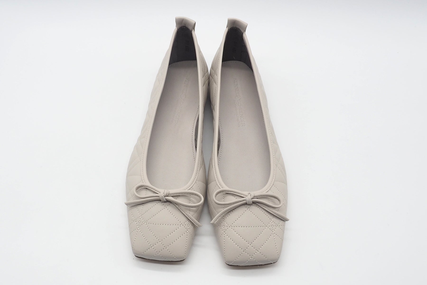 Karree Ballerina in Leder - Creme Damen Ballerinas Kennel & Schmenger