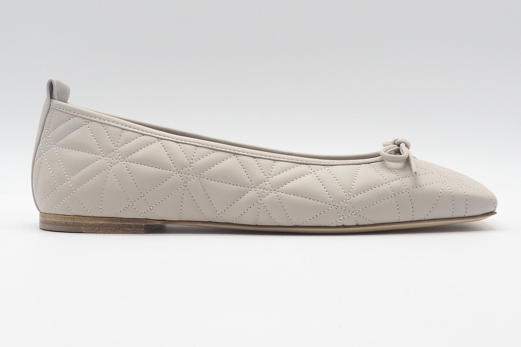Karree Ballerina in Leder - Creme Damen Ballerinas Kennel & Schmenger
