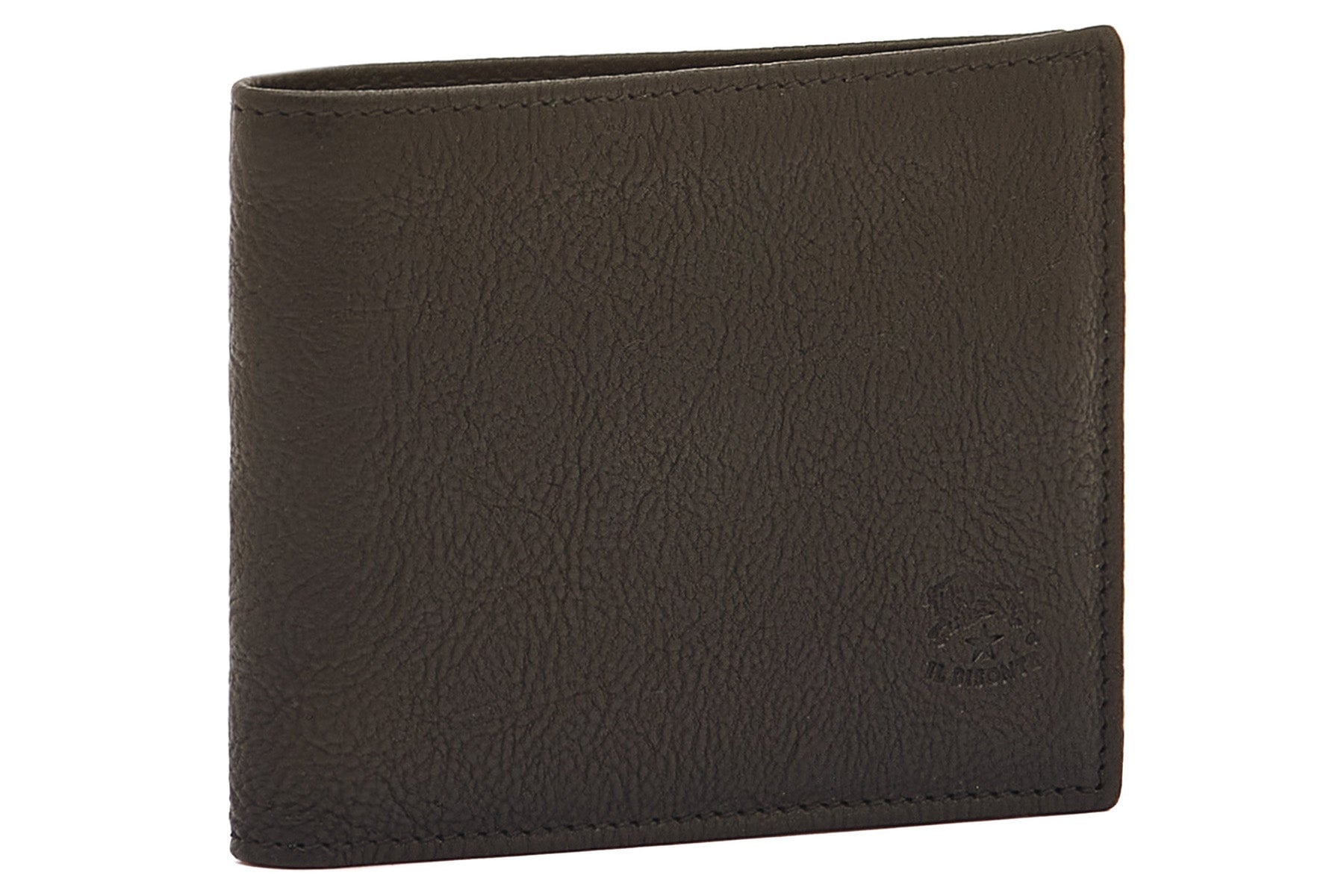 Klassische Brieftasche mit Münzfach aus Leder in Schwarz - Bi fold wallet Brieftaschen Il Bisonte