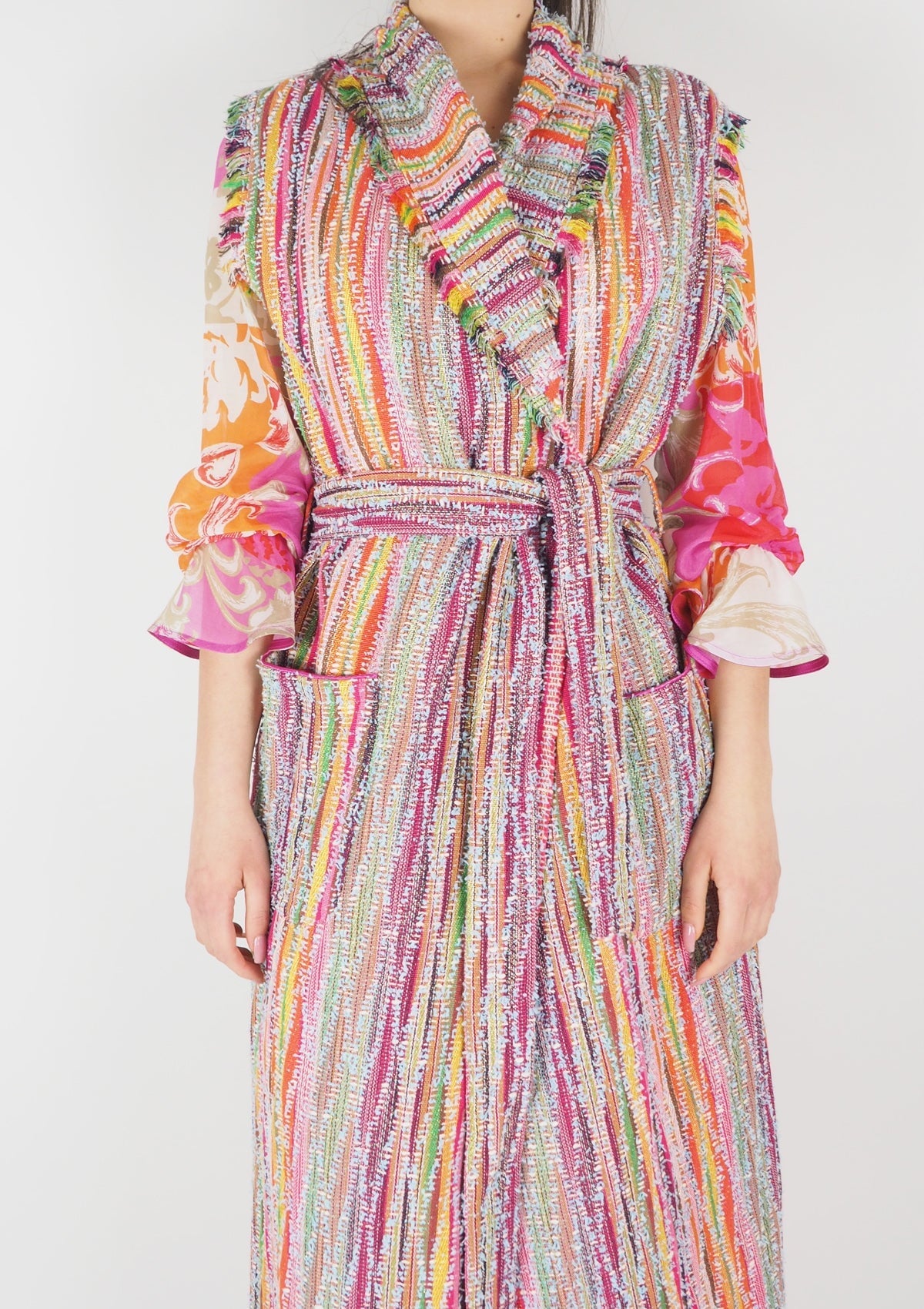 Lange Damen Weste aus Baumwolle, Viskose & andere Fasern in Multicolor Damen Weste SHIRTAPORTER