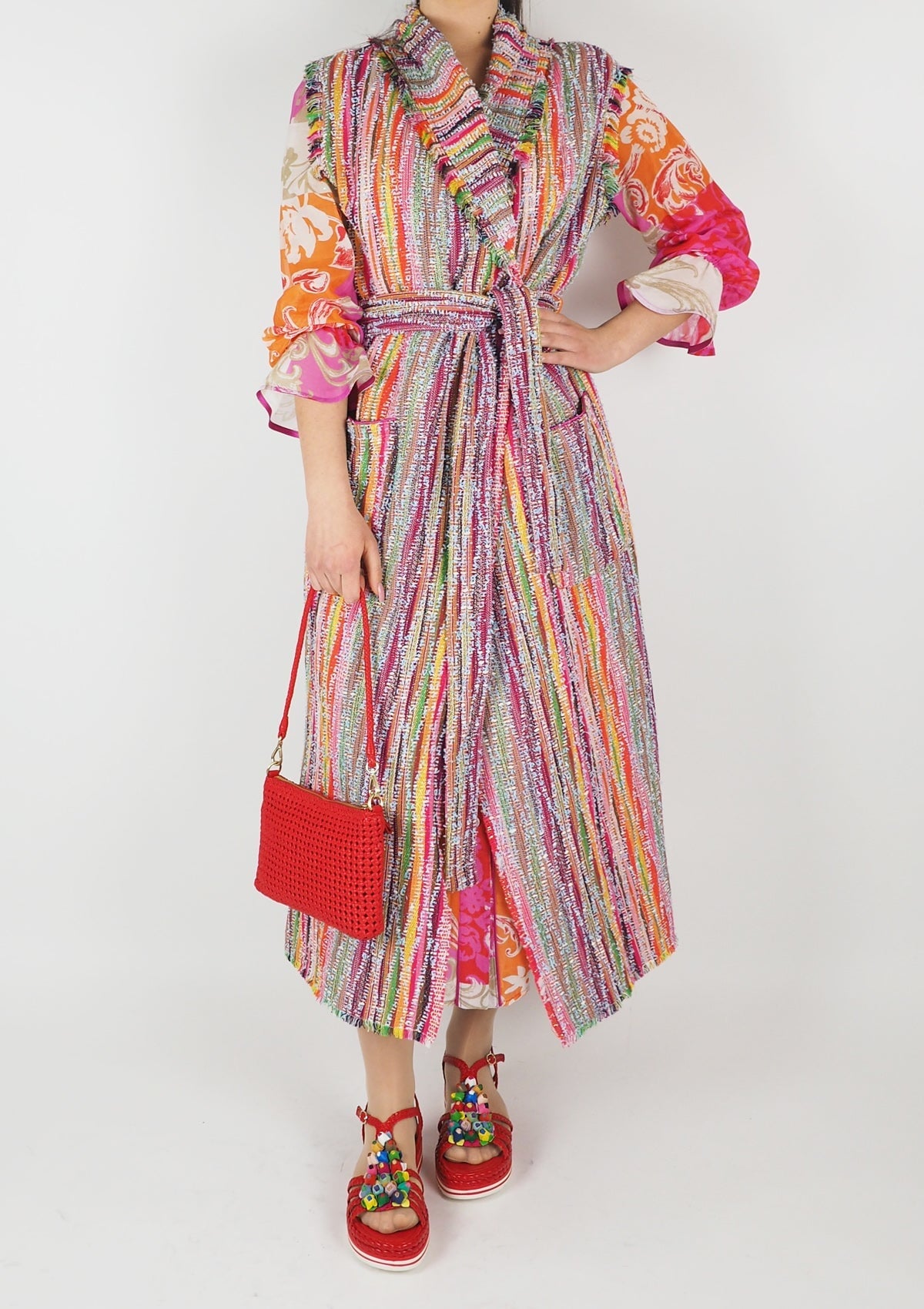 Lange Damen Weste aus Baumwolle, Viskose & andere Fasern in Multicolor Damen Weste SHIRTAPORTER