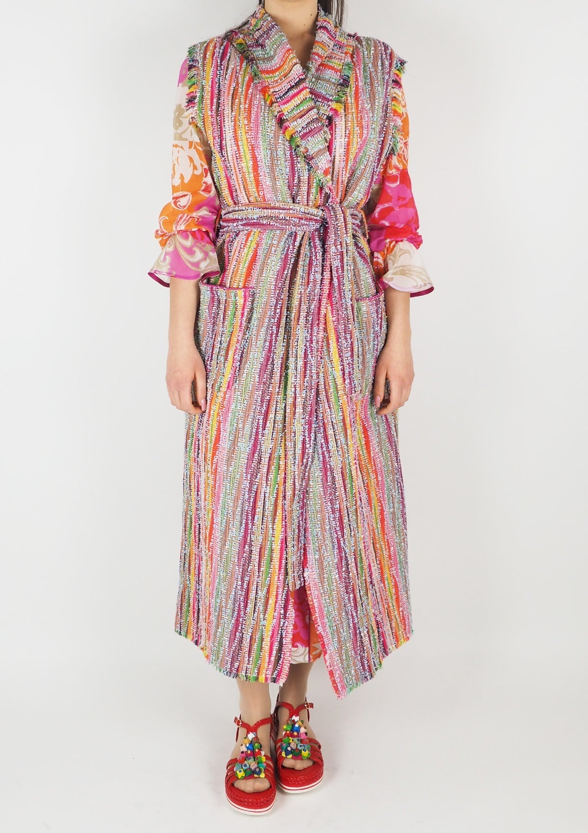 Lange Damen Weste aus Baumwolle, Viskose & andere Fasern in Multicolor Damen Weste SHIRTAPORTER