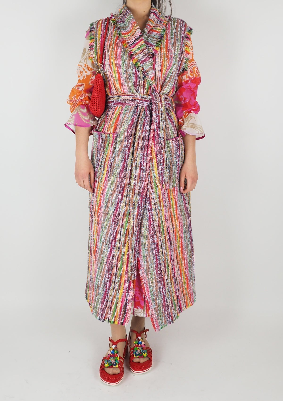 Lange Damen Weste aus Baumwolle, Viskose & andere Fasern in Multicolor Damen Weste SHIRTAPORTER