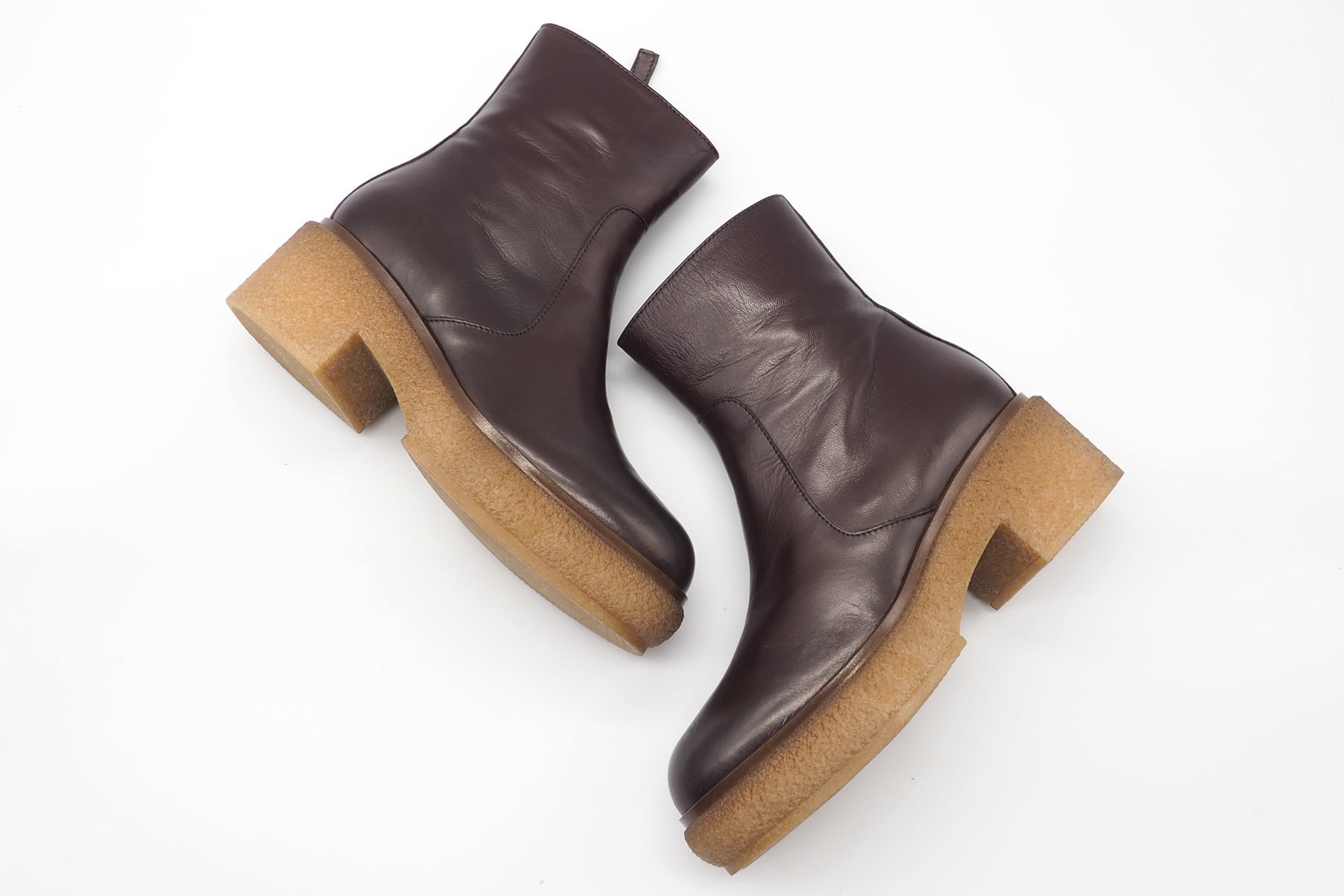 Lässige Damen Stiefelette aus Leder in Braun mit Plateausohle Damen Stiefeletten Triver Flight
