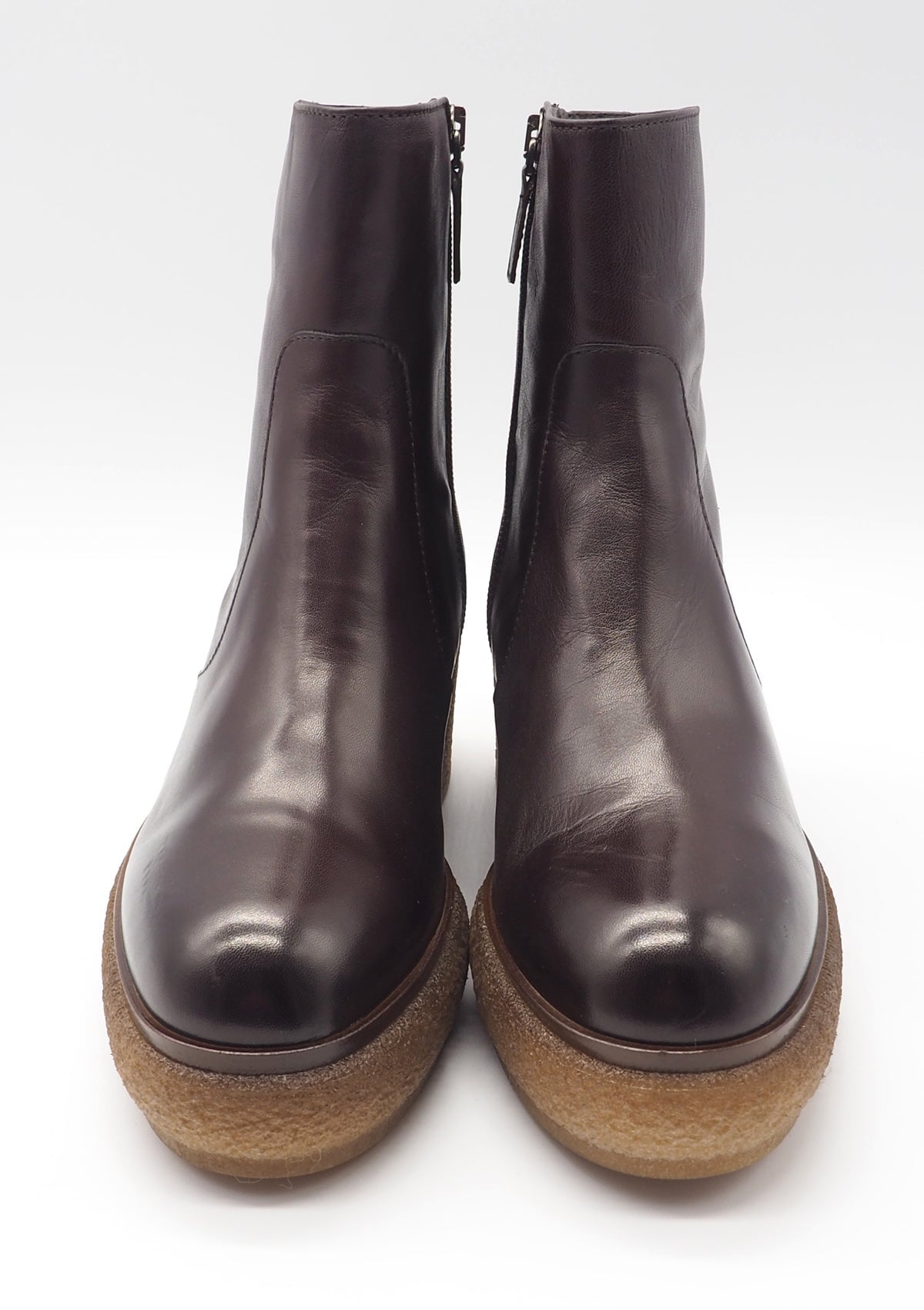 Lässige Damen Stiefelette aus Leder in Braun mit Plateausohle Damen Stiefeletten Triver Flight