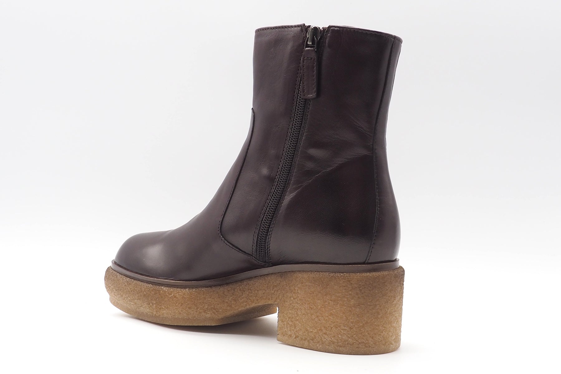 Lässige Damen Stiefelette aus Leder in Braun mit Plateausohle Damen Stiefeletten Triver Flight