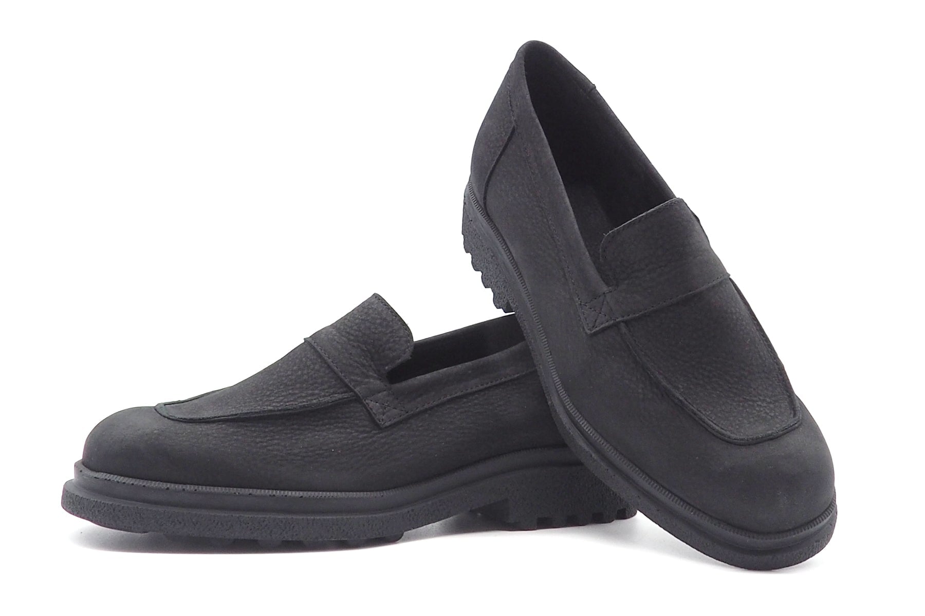 Lässiger Damen Loafer aus Nubukleder in Schwarz mit Kautschuksohle - Homock Damen Loafers & Schnürer Arche