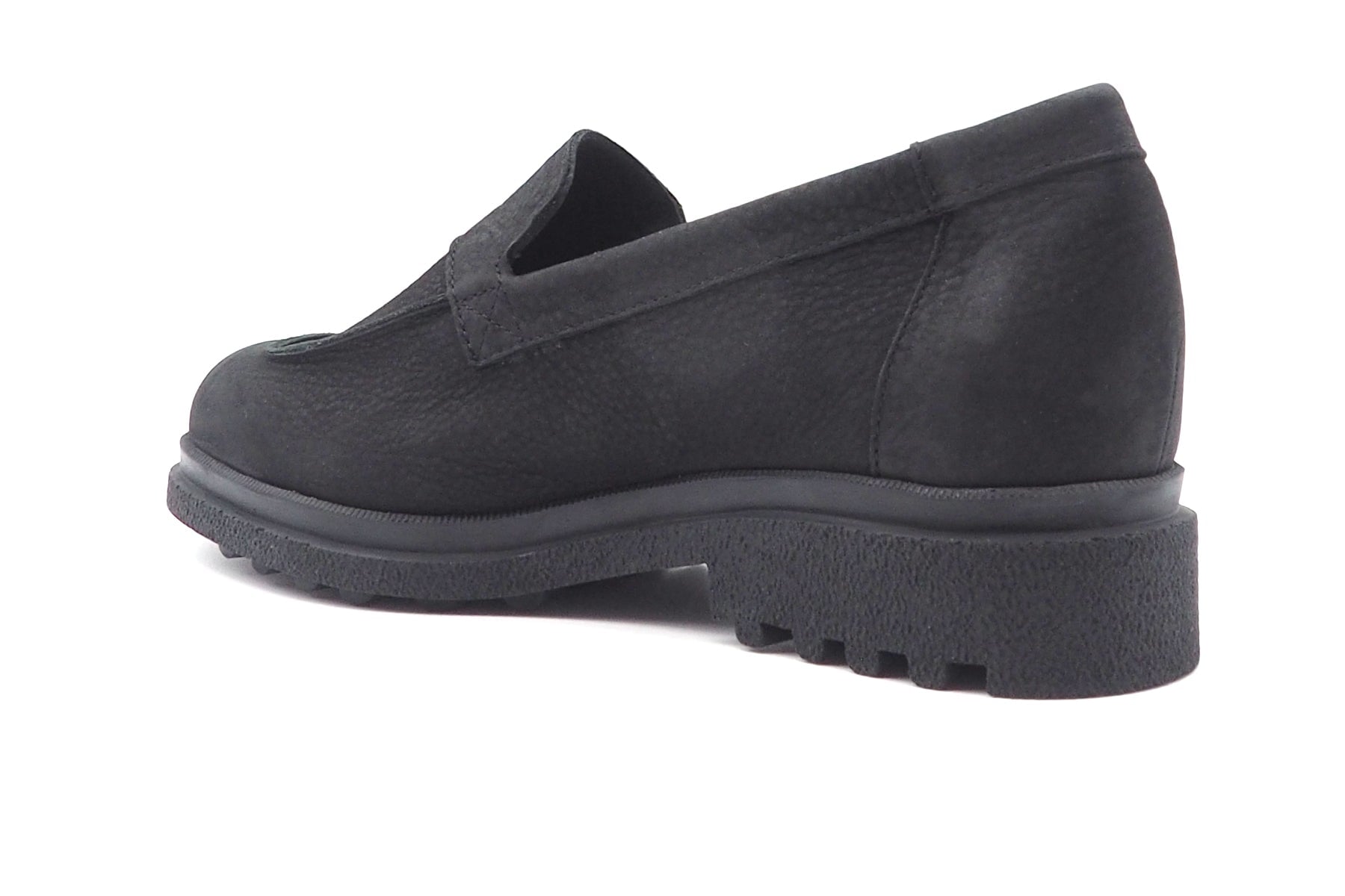 Lässiger Damen Loafer aus Nubukleder in Schwarz mit Kautschuksohle - Homock Damen Loafers & Schnürer Arche