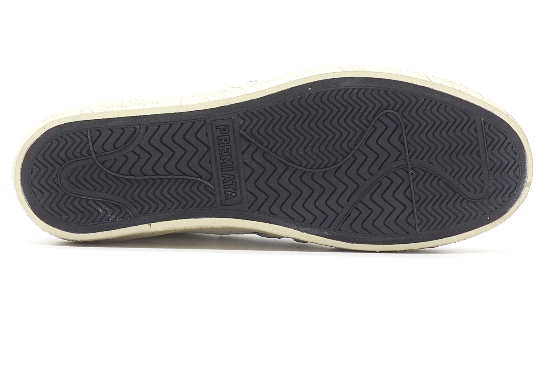 Lässiger Damen Sneaker aus Leder mit used Effekten in Offwhite - Steven Damen Sneaker Premiata