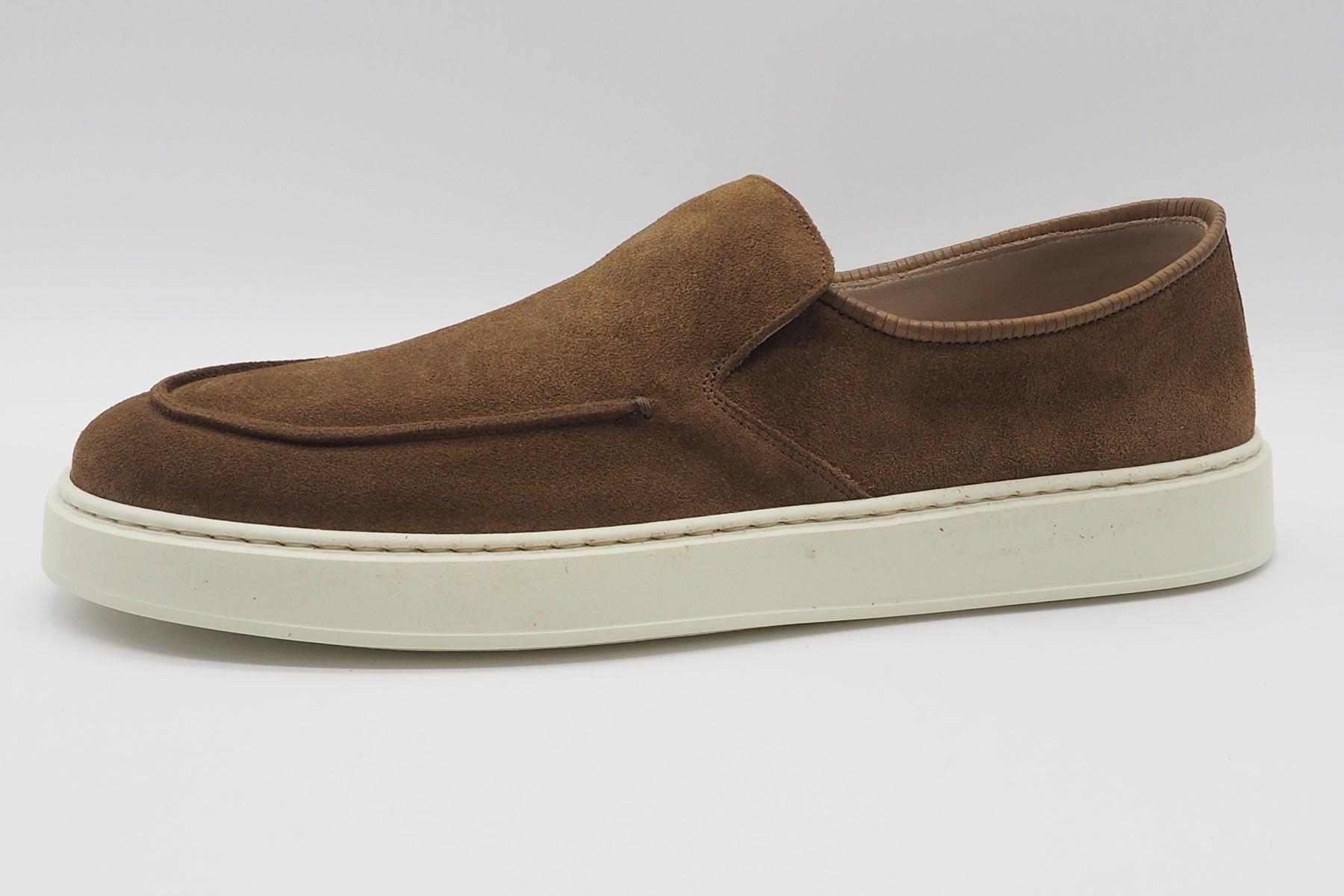 Lässiger Herren Mokassin aus Velours in Braun mit weicher Sohle Herren Slipper & Mokassins Pantanetti