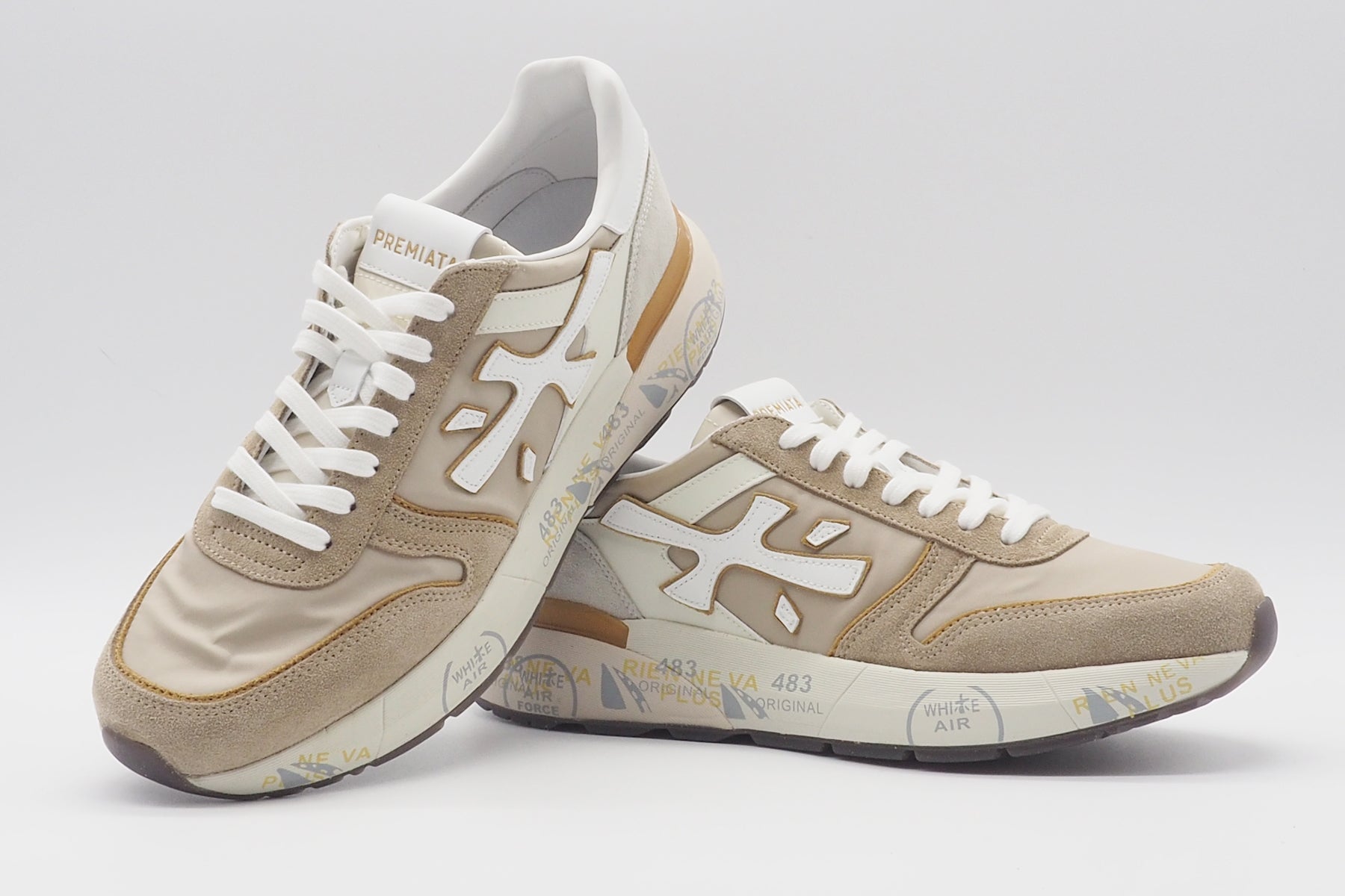 Lässiger Herren Sneaker aus Veloursleder & Mesh in Pistaziengrün - MOERUN Herren Sneaker Premiata